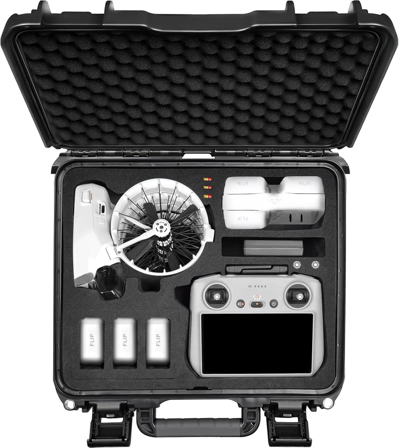 کیف حمل سخت و ضد آب قابل حمل Lekufee برای DJI Flip Drone، Fly More Combo، DJI RC 2، RC N3/N2، باتری (8 عدد)، هاب شارژ و سایر لوازم جانبی (فقط کیف)