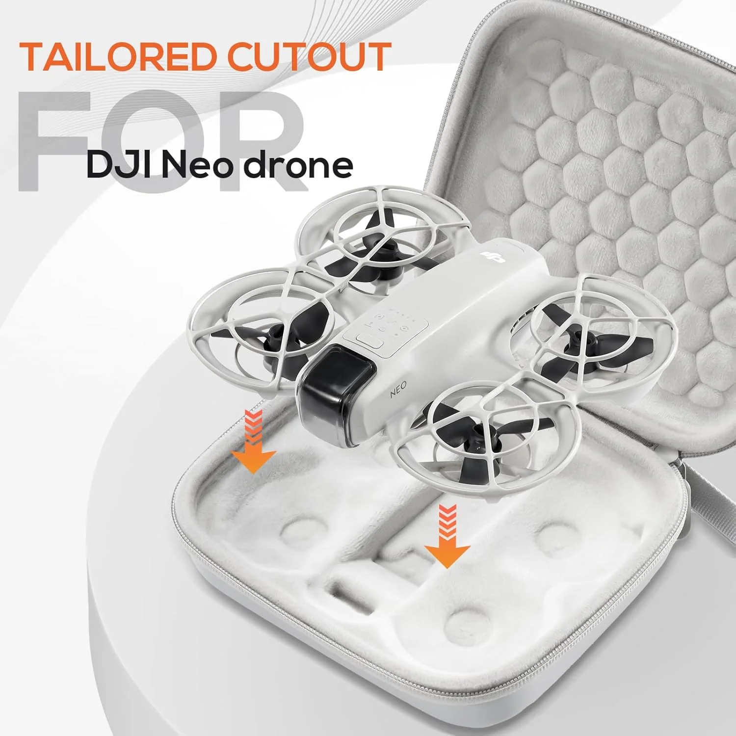 کیف حمل ProCase برای DJI Neo، کیف مسافرتی قابل حمل و ضد ضربه با پوسته سخت برای پهپاد DJI Neo (فقط کیف) - خاکستری
