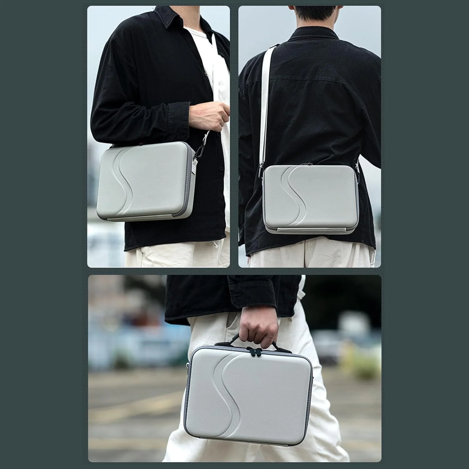 کیف هارد ضد آب برای پهپادهای مینی 4K و مینی 2 2se - کیف حمل چرمی PU ضد ضربه با زیپ دوتایی و بند شانه کیف هارد ضد آب برای پهپادهای مینی 4K و مینی 2 2se - کیف حمل چرمی PU ضد ضربه با زیپ دوتایی و بند شانه