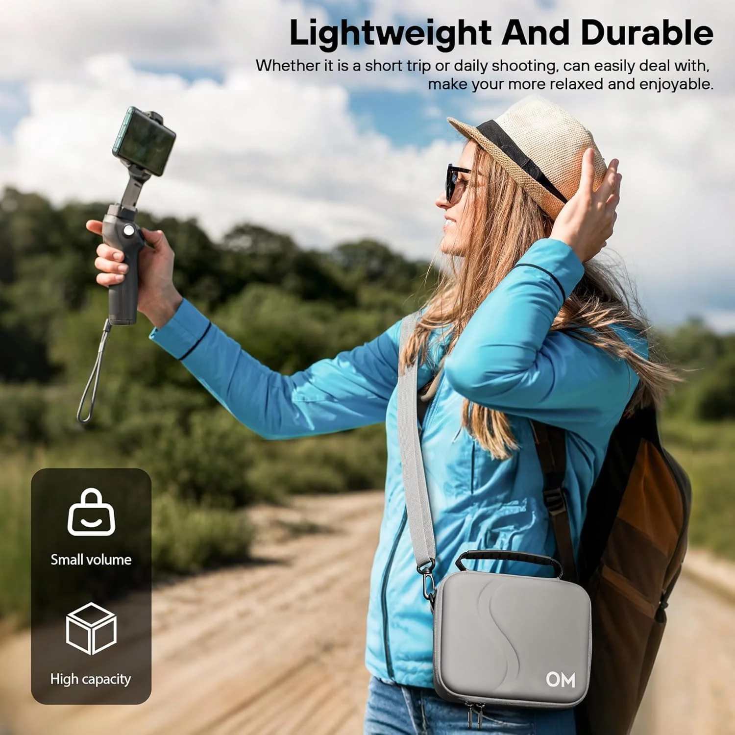 کیف نگهداری قابل حمل DJI Osmo Mobile 7 Pro/7، کیف شانه ای PU ضد آب و بادوام برای لوازم جانبی تثبیت کننده گیمبال تلفن هوشمند DJI Osmo Mobile 7/7P