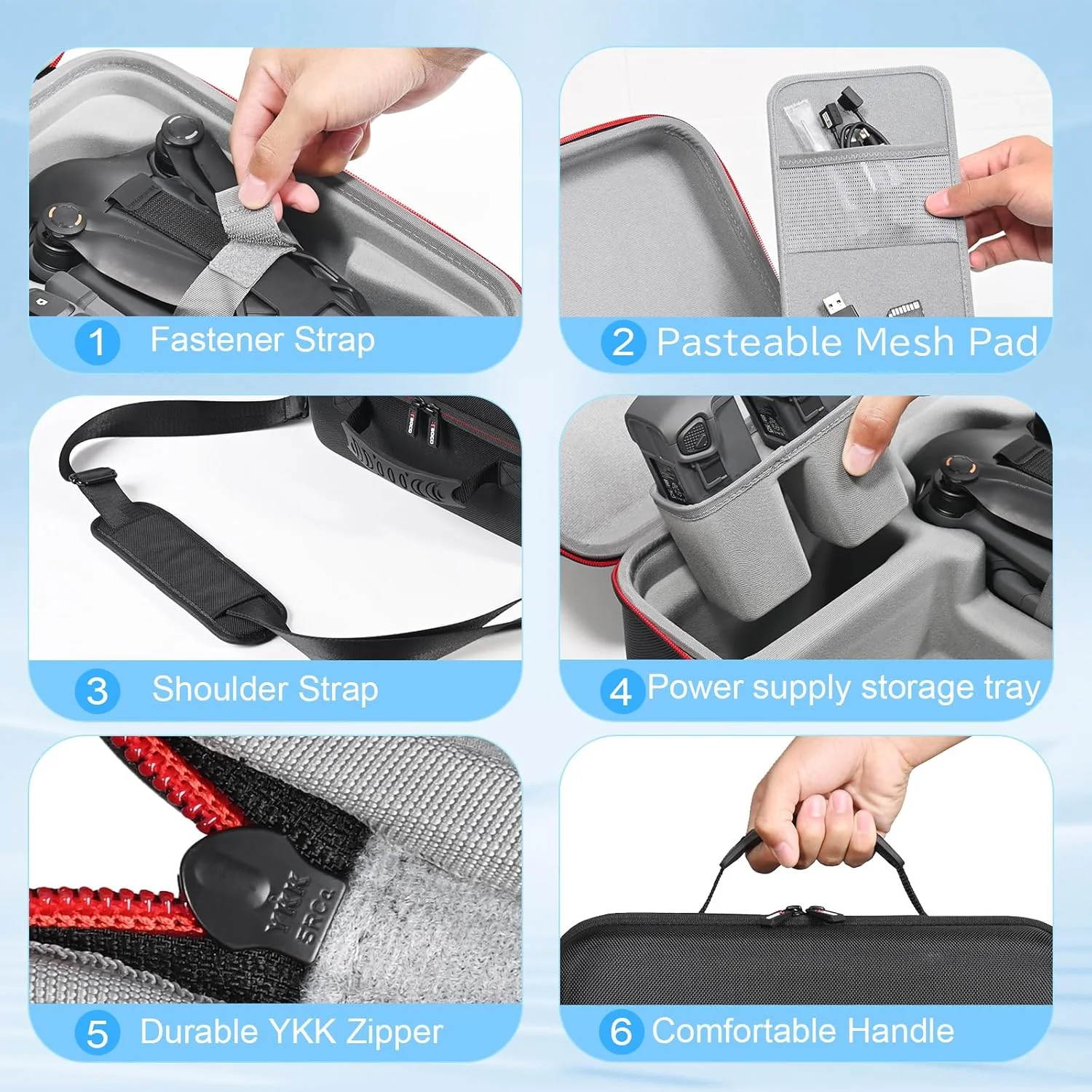 کیف سخت مسافرتی RLSOCO برای DJI Mavic 4 Pro Combo - مناسب برای مجموعه کامل لوازم جانبی: بدنه پهپاد، کنترلر DJI RC Pro 2/RC 2، باتری x 3، هاب شارژ، پروانه ها و سایر لوازم جانبی