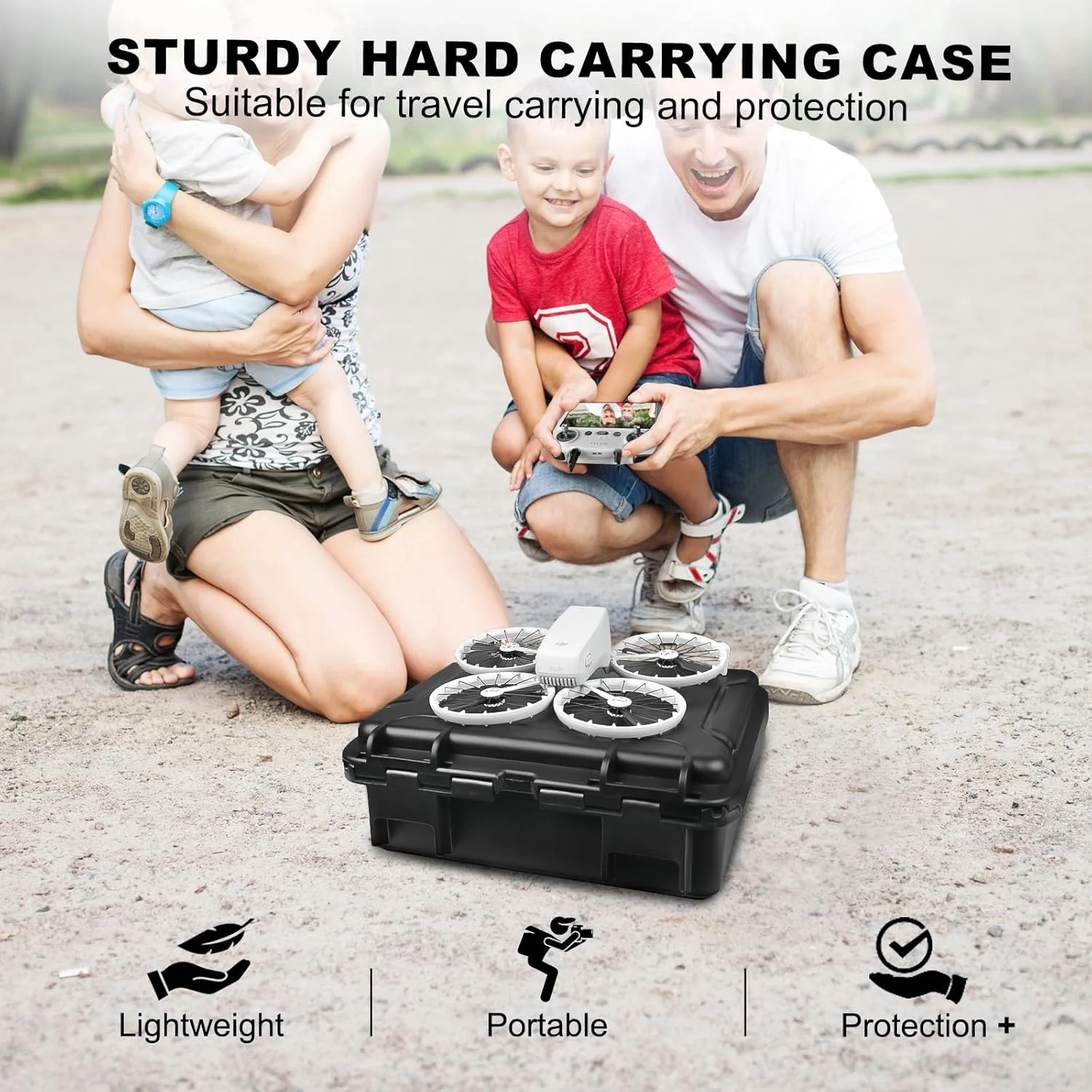 کیف حمل سخت و ضد آب قابل حمل Lekufee برای DJI Flip Drone، Fly More Combo، DJI RC 2، RC N3/N2، باتری (8 عدد)، هاب شارژ و سایر لوازم جانبی (فقط کیف)