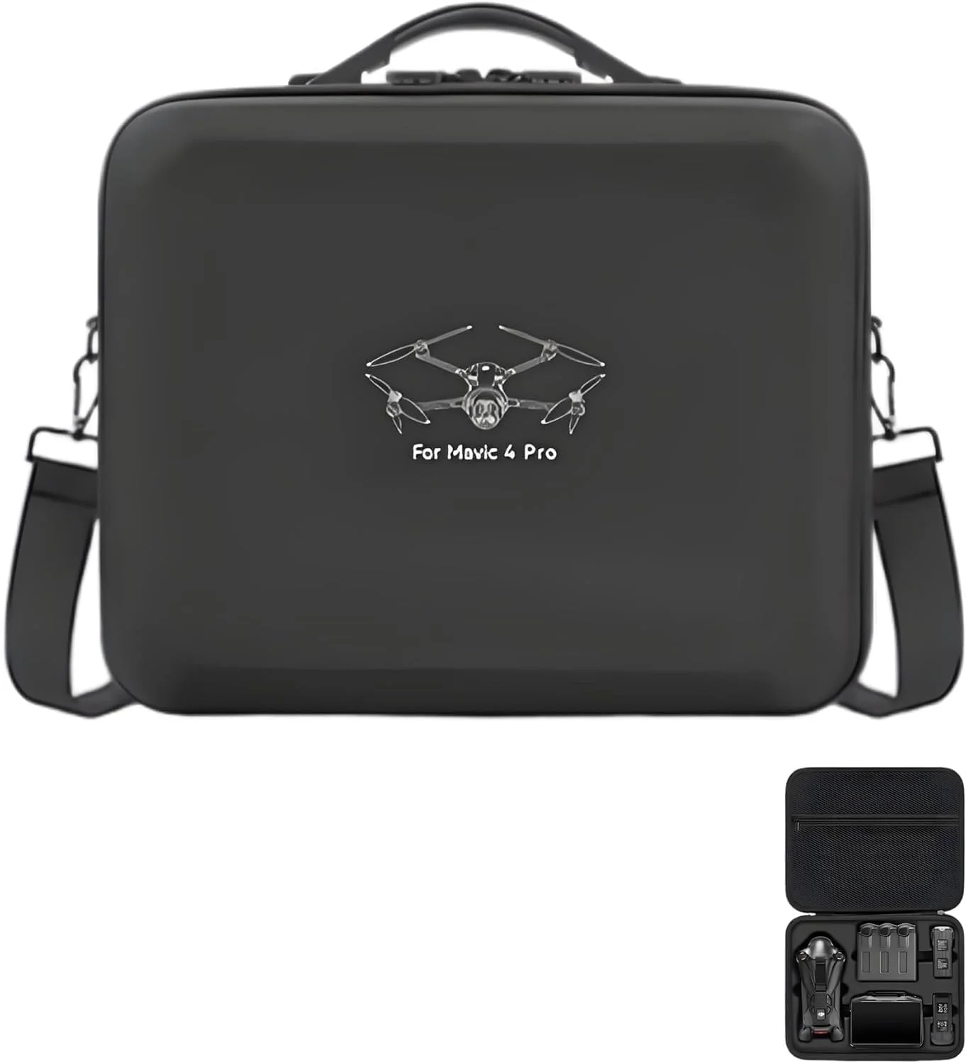 کیف حمل برای DJI Mavic 4 Pro 512GB Creator Combo یا Fly More Combo، فضای ذخیره سازی برای ریموت کنترل RC Pro 2/ RC 2، پهپاد، آداپتور برق، هاب شارژ باتری، پروانه ها و سایر لوازم جانبی