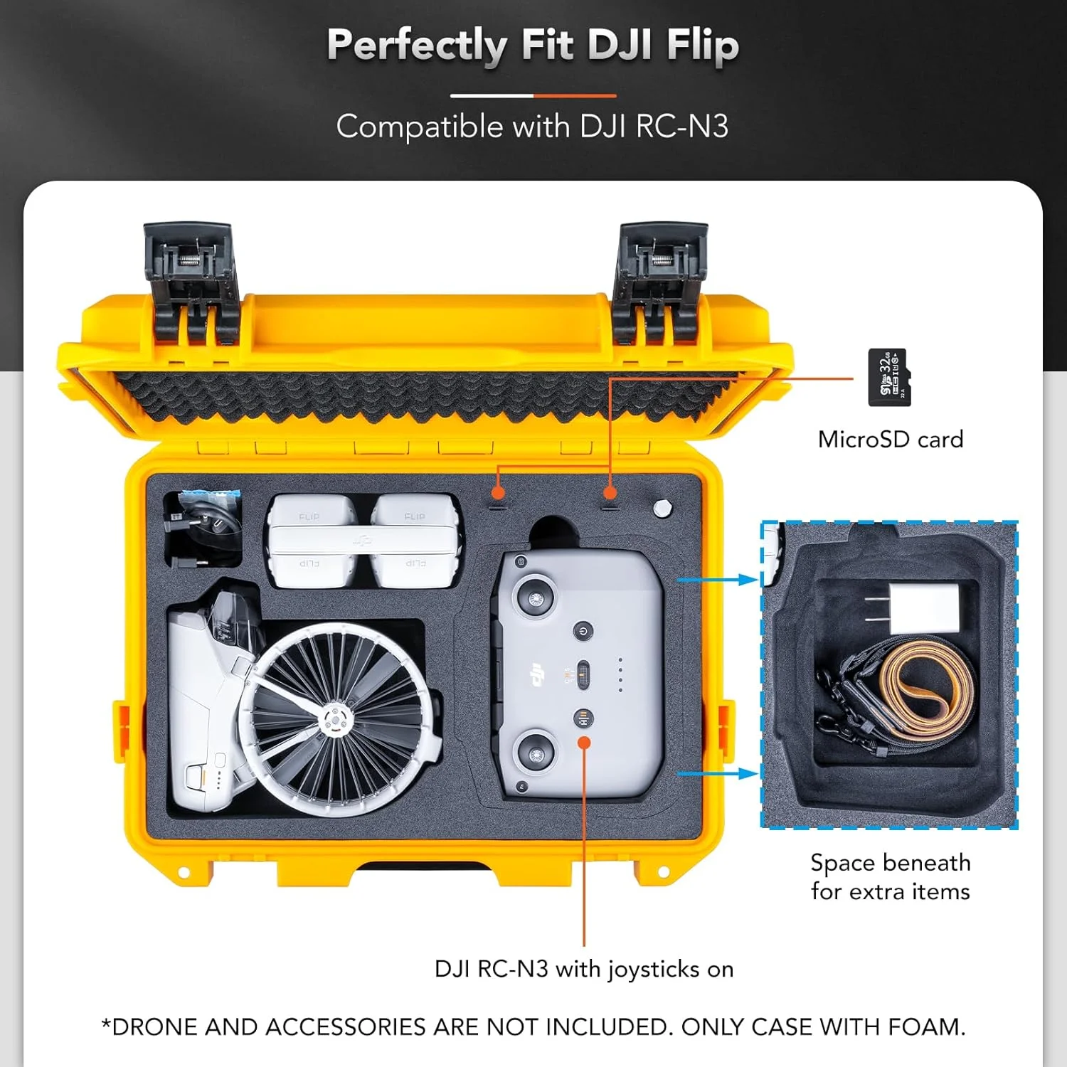 کیف سخت ضدآب Lykus Titan FP110 برای DJI Flip Drone و DJI RC 2/RC-N3، پشتیبانی از حداکثر 7 باتری [فقط کیف]
