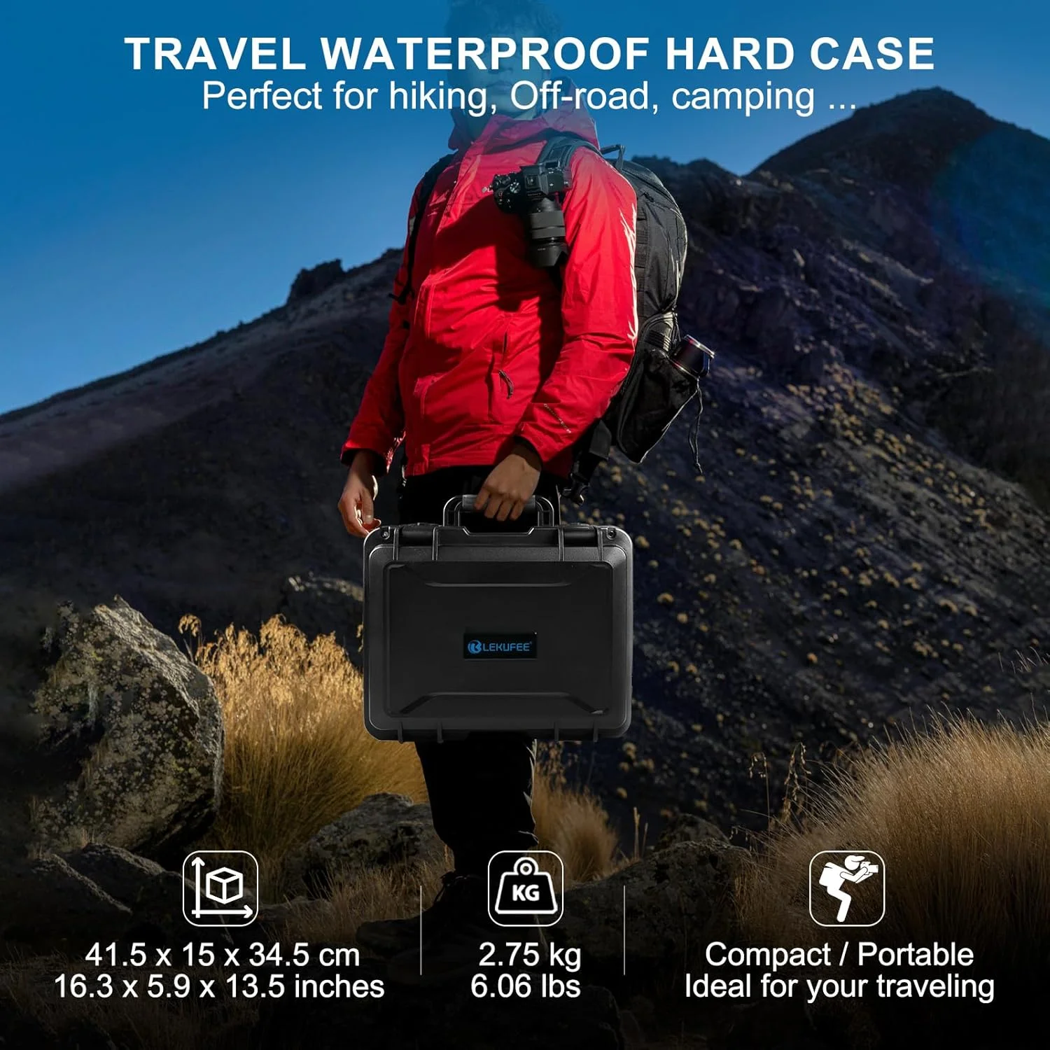 کیف حمل ضد آب Lekufee سازگار با DJI Air 3S، پهپاد DJI Air 3، کمبو Fly More DJI Air 3S، کنترلر از راه دور DJI RC Pro 2، DJI RC 2، DJI RC N3/N2 و لوازم جانبی (فقط کیف)