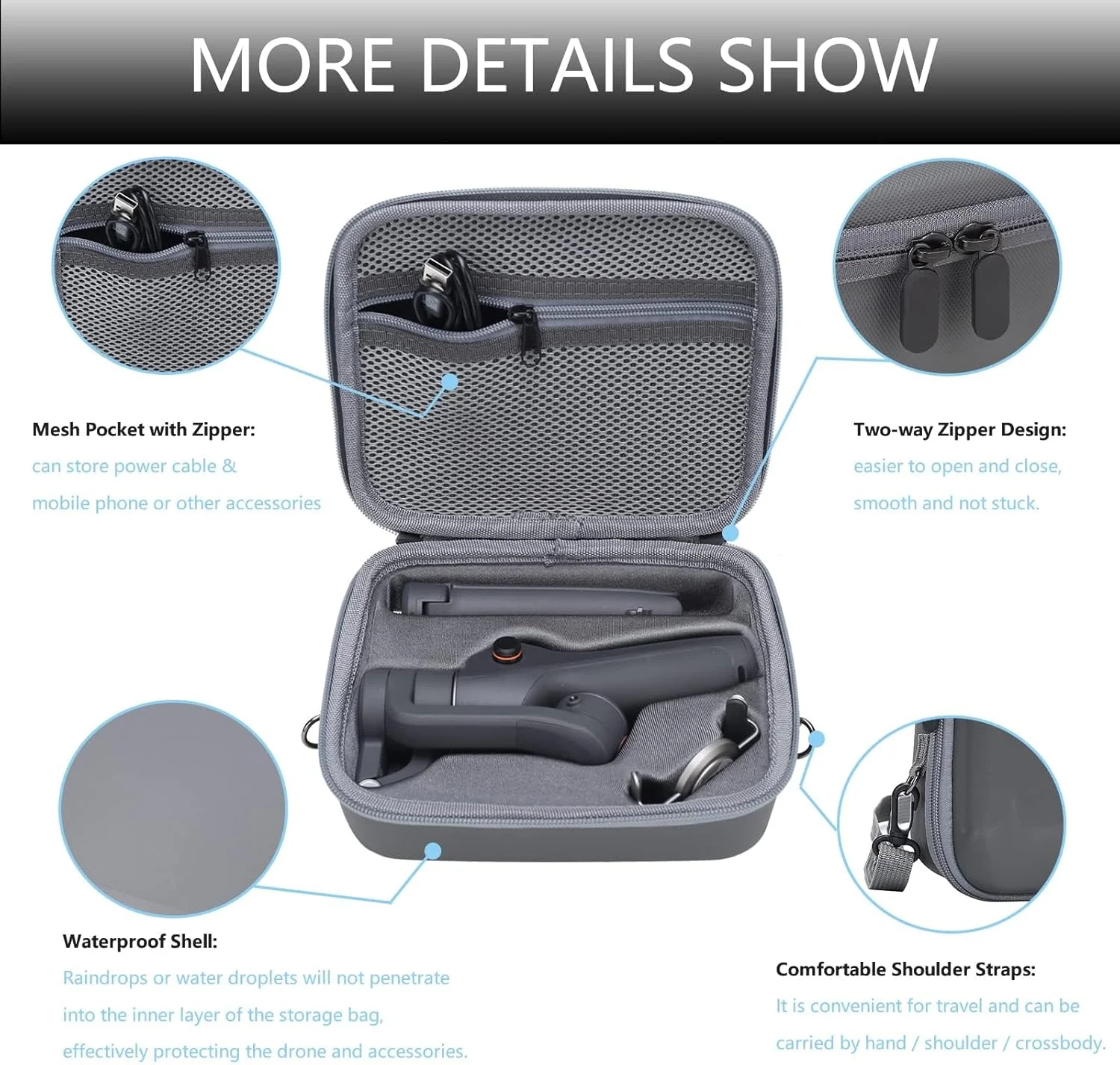 کیف حمل NALACAL برای DJI OM 6 - کیف نگهداری قابل حمل، کیف سخت برای حمل تثبیت کننده گیمبال تلفن هوشمند DJI Osmo Mobile 6 و لوازم جانبی، ضد آب و بادوام (خاکستری) کیف حمل NALACAL برای DJI OM 6 - کیف نگهداری قابل حمل، کیف سخت برای حمل تثبیت کننده گیمبال تلفن هوشمند DJI Osmo Mobile 6 و لوازم جانبی، ضد آب و بادوام (خاکستری)