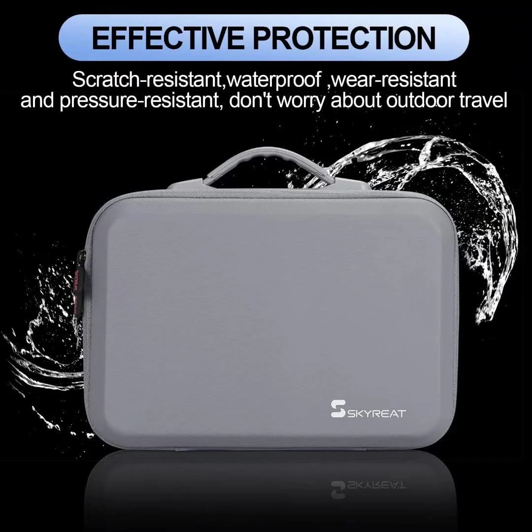 کیف نگهداری چرمی PU قابل حمل Skyreat Mini 3 Pro برای کنترلر پهپاد DJI Mini 3 Pro و سایر لوازم جانبی، خاکستری، 30.48 سانتی متر x 20.065 سانتی متر x 9.144 سانتی متر، کیف مینی 3 پرو