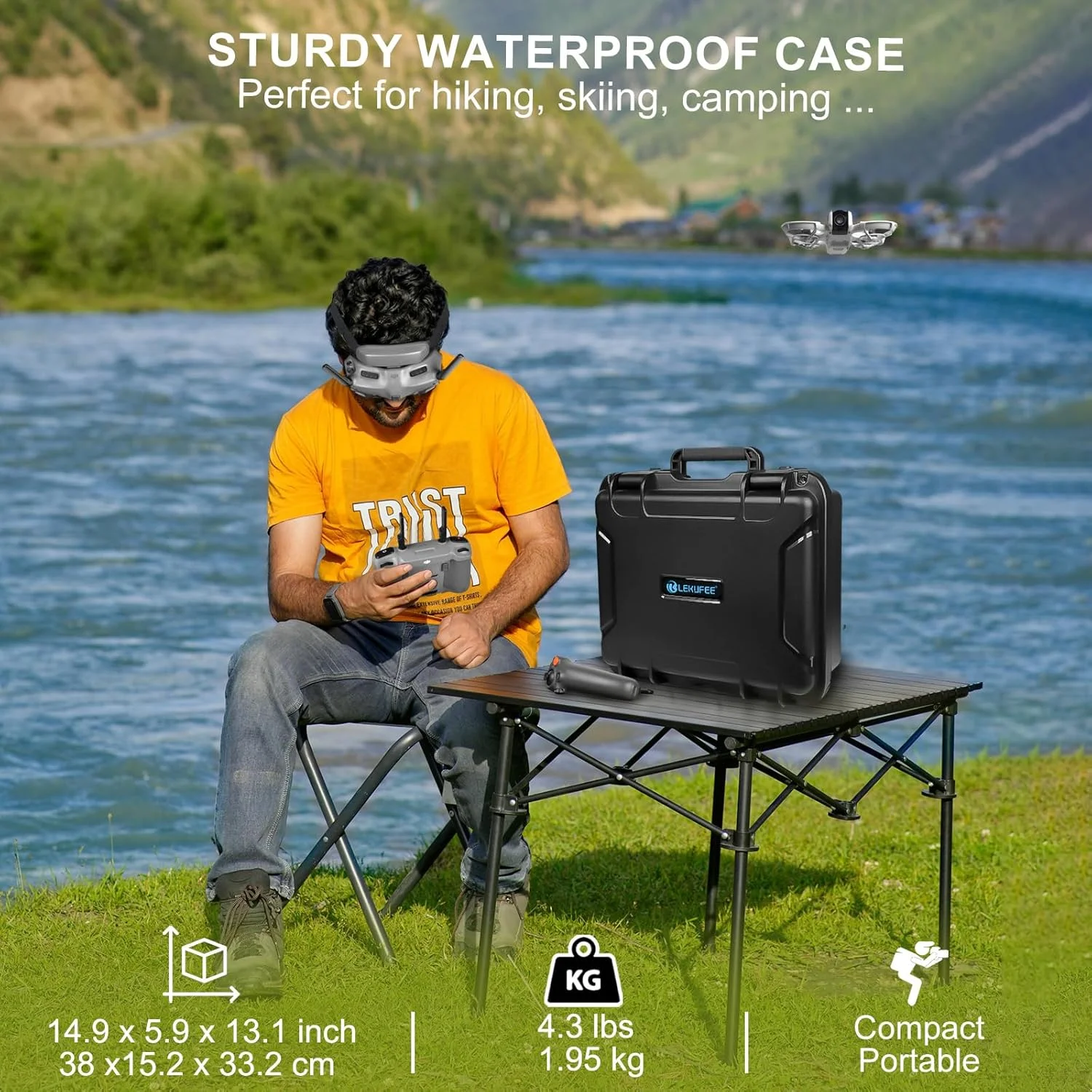 کیف حمل سخت ضد آب Lekufee برای DJI Neo Drone، RC 2/N3/N2، Goggles 3/2/Integra (نه برای N3)، RC Motion 3/2، FPV Controller 3، لوازم جانبی (فقط کیف)