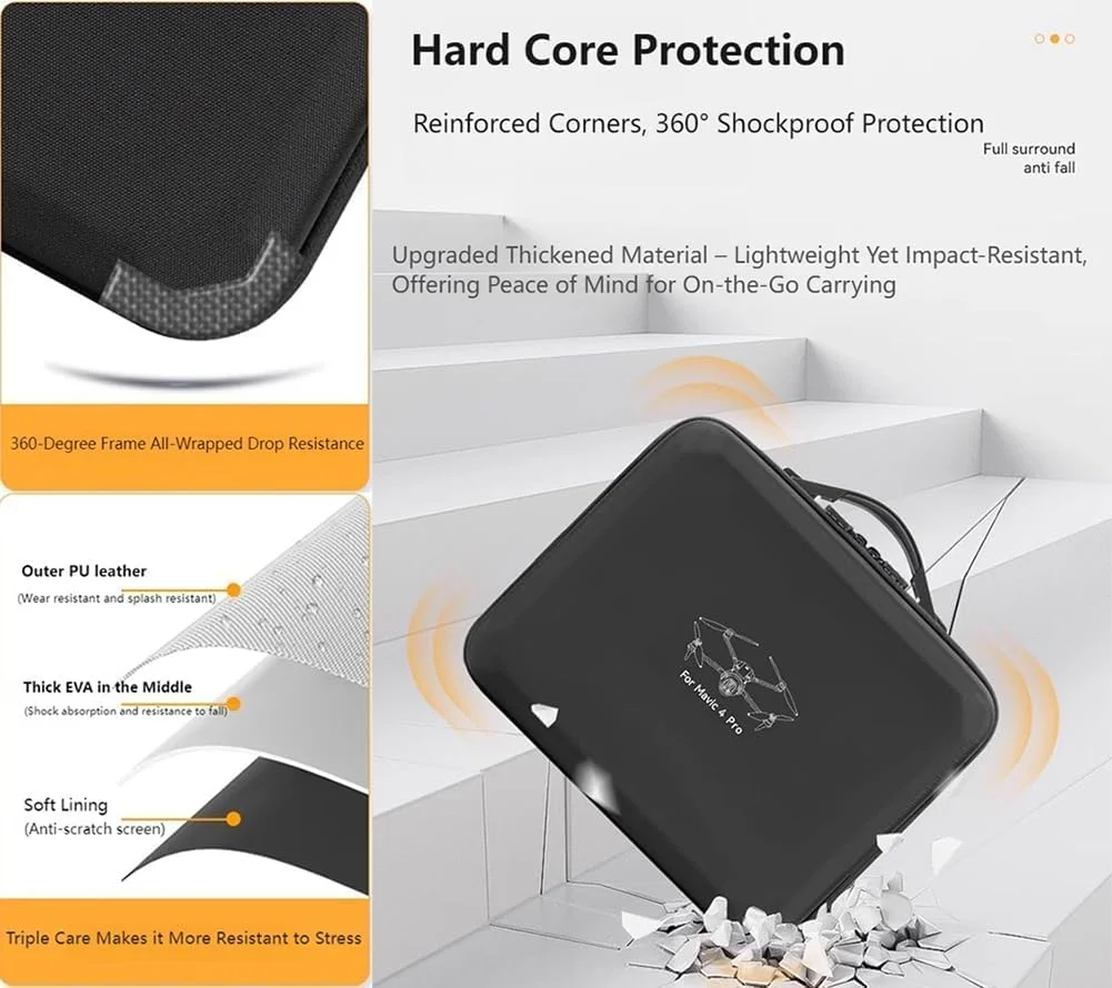 کیف حمل برای DJI Mavic 4 Pro 512GB Creator Combo یا Fly More Combo، فضای ذخیره سازی برای ریموت کنترل RC Pro 2/ RC 2، پهپاد، آداپتور برق، هاب شارژ باتری، پروانه ها و سایر لوازم جانبی کیف حمل برای DJI Mavic 4 Pro 512GB Creator Combo یا Fly More Combo، فضای ذخیره سازی برای ریموت کنترل RC Pro 2/ RC 2، پهپاد، آداپتور برق، هاب شارژ باتری، پروانه ها و سایر لوازم جانبی