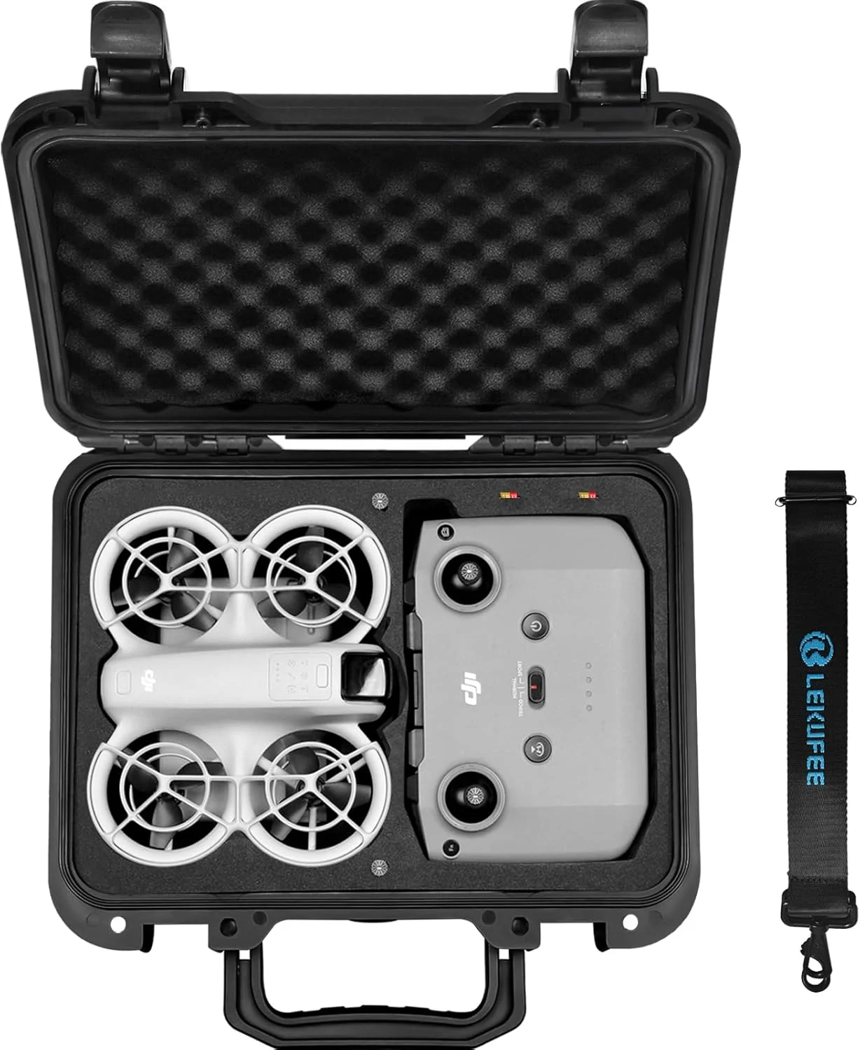 کیف سخت ضد آب قابل حمل Lekufee برای DJI Neo Drone، Fly More Combo، کنترل از راه دور RC N3/N2 و لوازم جانبی (فقط کیف)