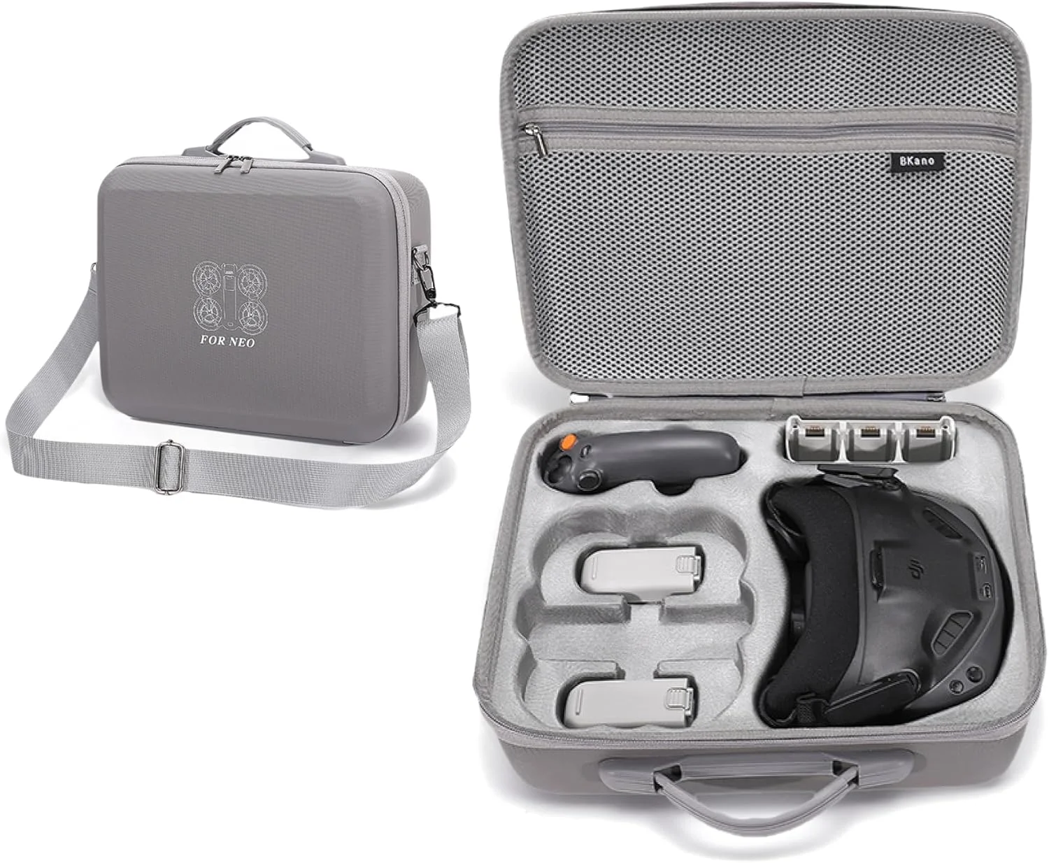 کیف حمل سخت برای DJI Neo Fly More Combo، عینک N3، لوازم جانبی کنترلر حرکتی RC 3 (خاکستری متوسط)