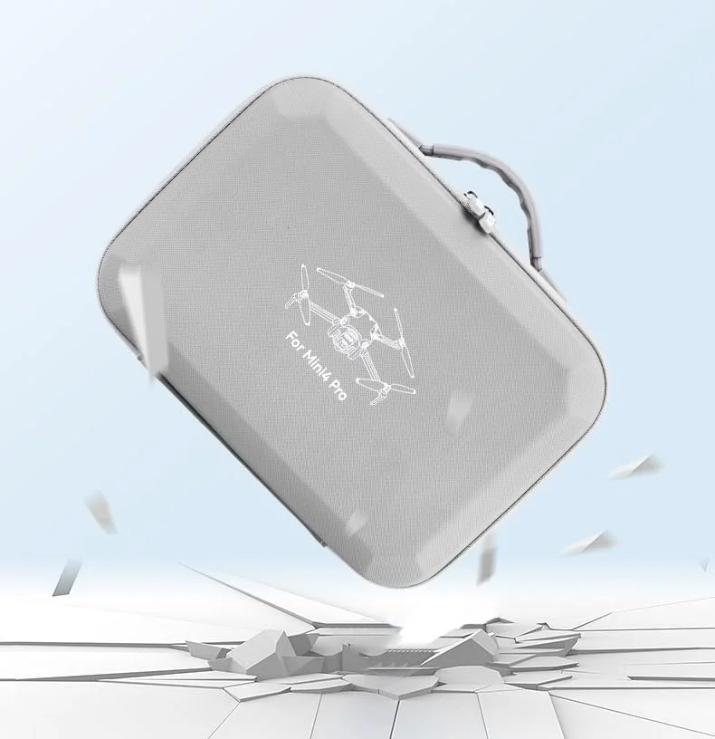 کیف نگهداری ضد گرد و غبار با ظرفیت بالا برای DJI Mini 4 Pro Fly More Combo - کیف محافظ چرمی PU قابل حمل با محفظه های سفارشی برای کنترلر RC2، باتری ها و لوازم جانبی