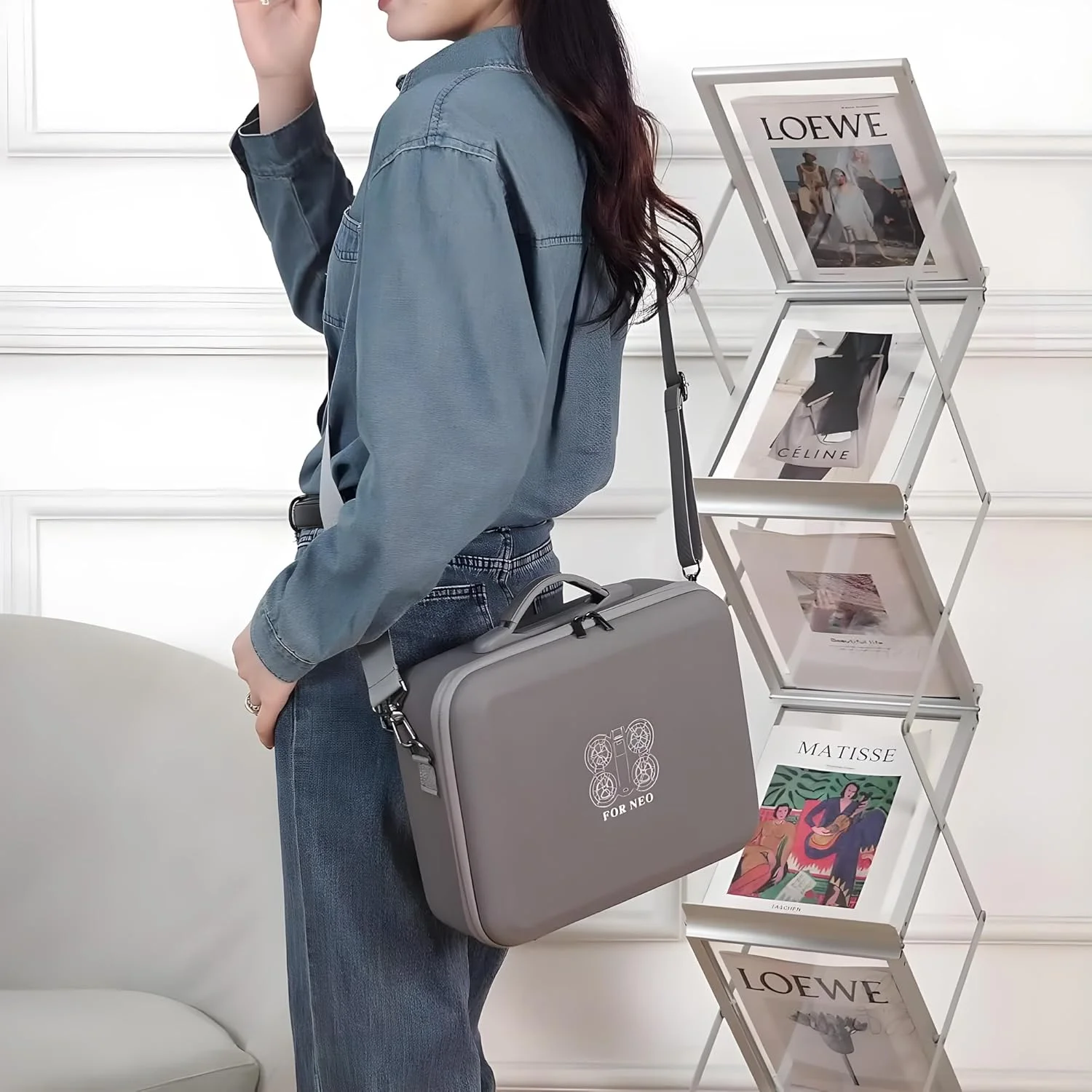 کیف حمل سخت برای DJI Neo Fly More Combo، عینک N3، لوازم جانبی کنترلر حرکتی RC 3 (خاکستری متوسط)