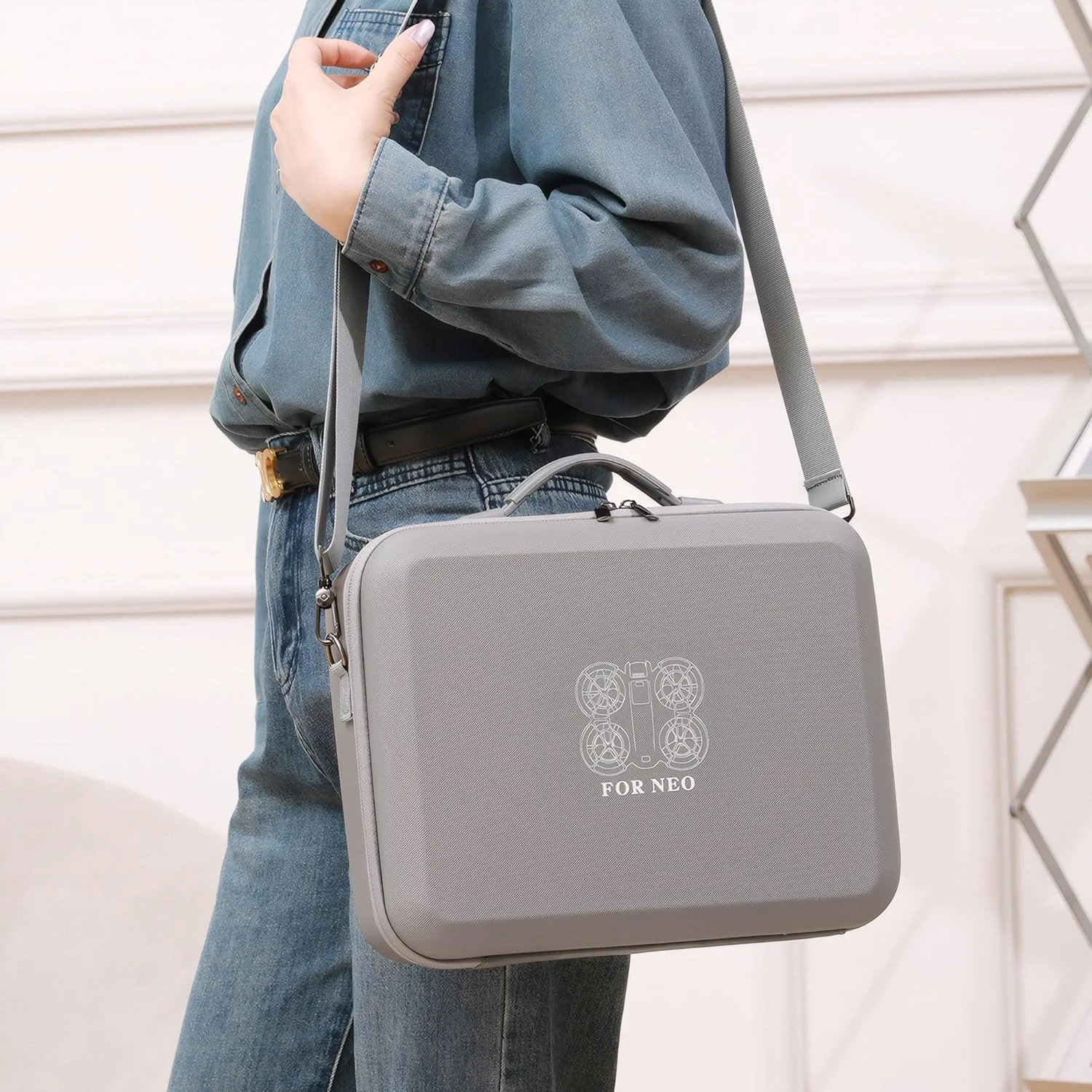 کیف حمل سخت برای DJI Neo Fly More Combo، عینک N3، لوازم جانبی کنترلر حرکتی RC 3 (خاکستری متوسط)