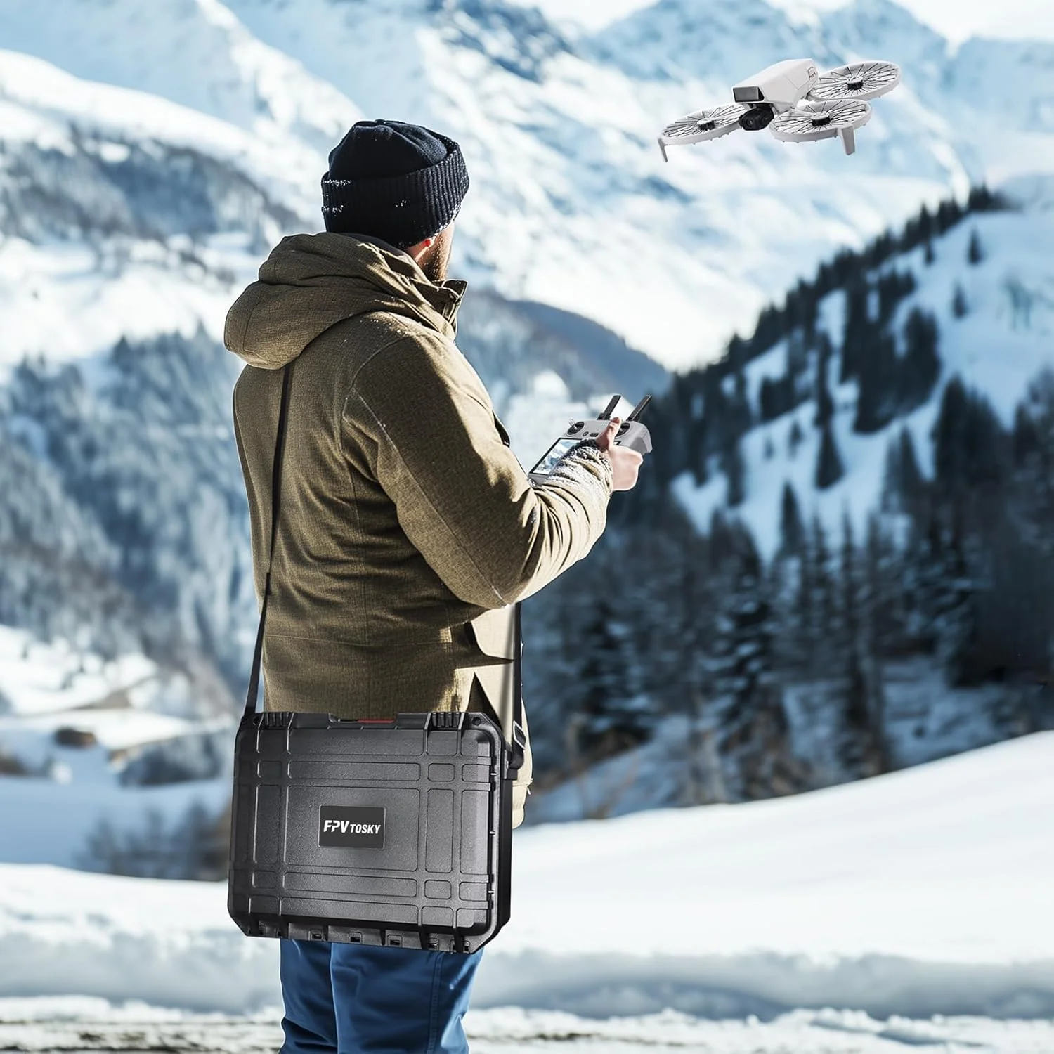 کیف سخت ضد آب FPVtosky برای DJI Flip Fly More Combo، مناسب برای کنترلر RC2/RC-N3، نگهداری تا 7 باتری، هاب شارژ، کابل، فیلترها و سایر لوازم جانبی [فقط کیف]، مشکی