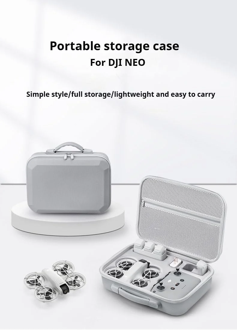 کیف حمل سخت چرمی PU برای DJI Neo Fly More Combo – ضد آب، ضد ضربه، کیف نگهداری قابل حمل برای سفر برای DJI NEO و لوازم جانبی