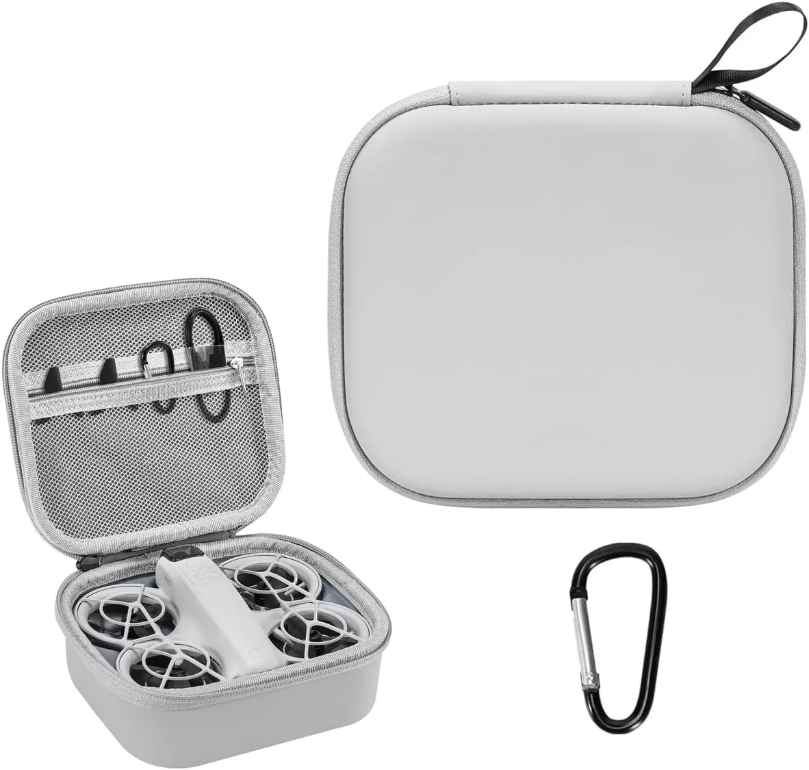 کیف حمل برای DJI NEO، کیف نگهداری PU قابل حمل برای DJI Neo، کیف حمل سخت ضد آب برای لوازم جانبی DJI Neo، کیف بزرگ DJI Neo برای DJI Neo Fly (خاکستری)