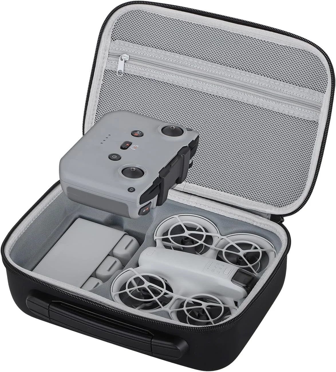 کیف حمل eWINNER برای لوازم جانبی DJI Neo Fly More Combo، کیف مسافرتی قابل حمل چرمی PU برای پهپاد DJI Neo - سازگار با کنترلر از راه دور RC-N3 / سه باتری / هاب شارژ (مشکی)