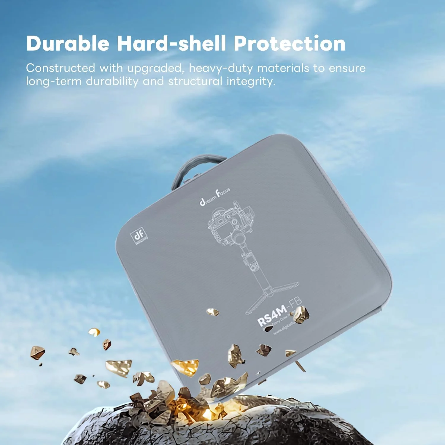 کیف قابل حمل DF DIGITALFOTO dji RS4 Mini برای گیمبال DJI Ronin RS 4 Mini، کیف شانه ای و کیف حمل سخت با دسته تاشو (RS4M1)