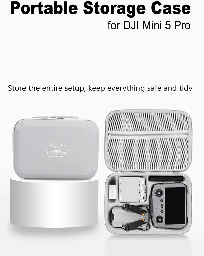 کیف هارد برای DJI Mini 5 Pro | PU ضد آب، فضای ذخیره سازی قابل حمل برای ریموت RC 2/ RC-N3 و لوازم جانبی پهپاد (باتری، پروانه، فیلتر لنز) (خاکستری) کیف هارد برای DJI Mini 5 Pro | PU ضد آب، فضای ذخیره سازی قابل حمل برای ریموت RC 2/ RC-N3 و لوازم جانبی پهپاد (باتری، پروانه، فیلتر لنز) (خاکستری)