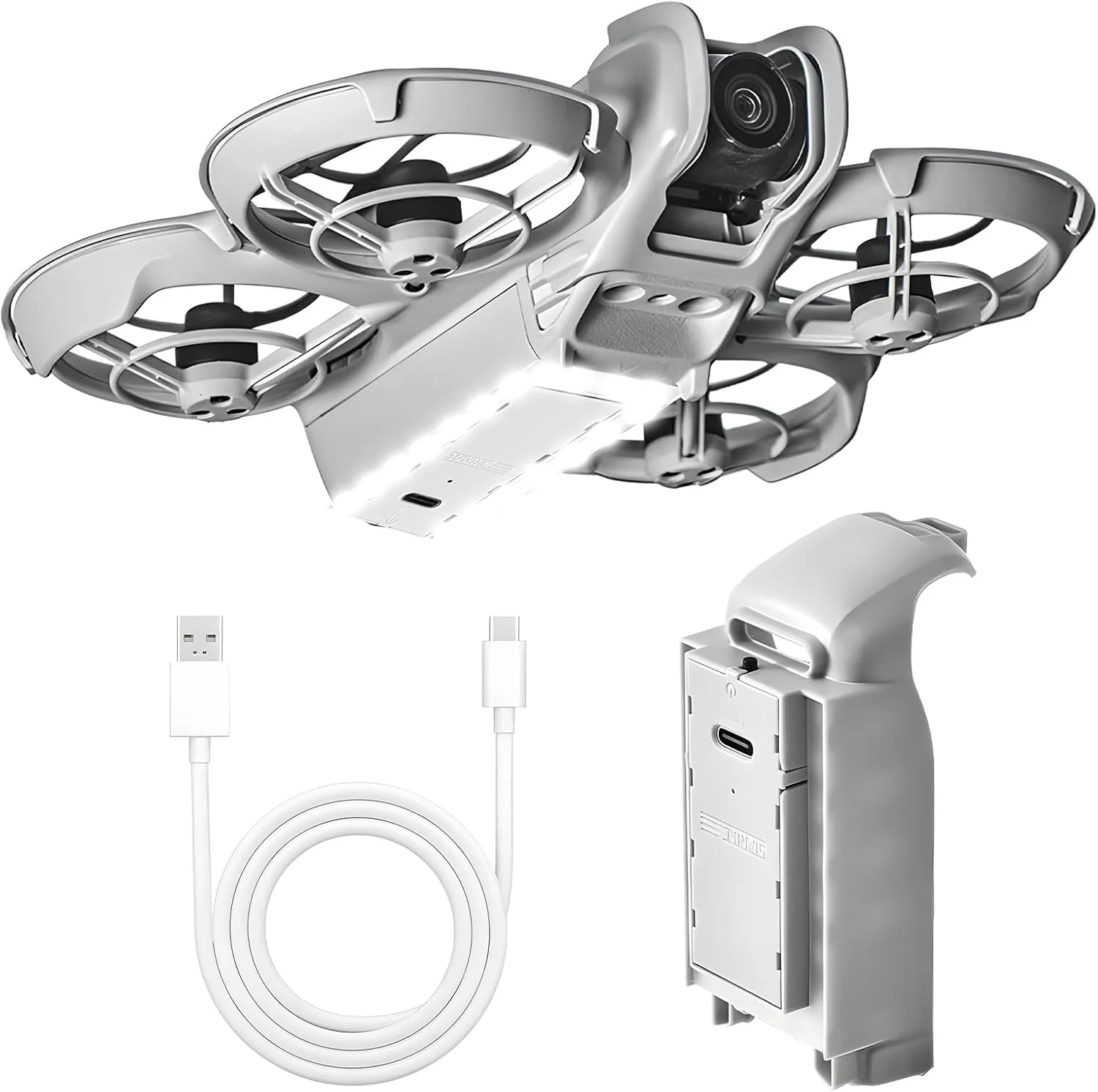 پایه فرود Neo - محافظ باتری پهپاد 2 در 1، چراغ پرواز شبانه، افزایش ارتفاع پایه Neo