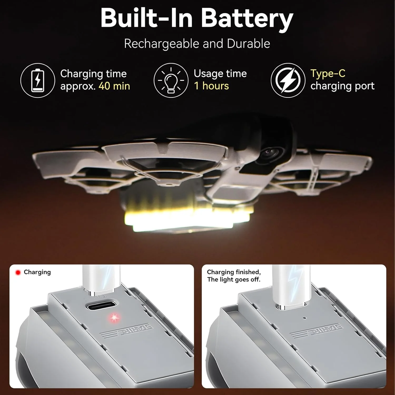 پایه فرود Neo - محافظ باتری پهپاد 2 در 1، چراغ پرواز شبانه، افزایش ارتفاع پایه Neo