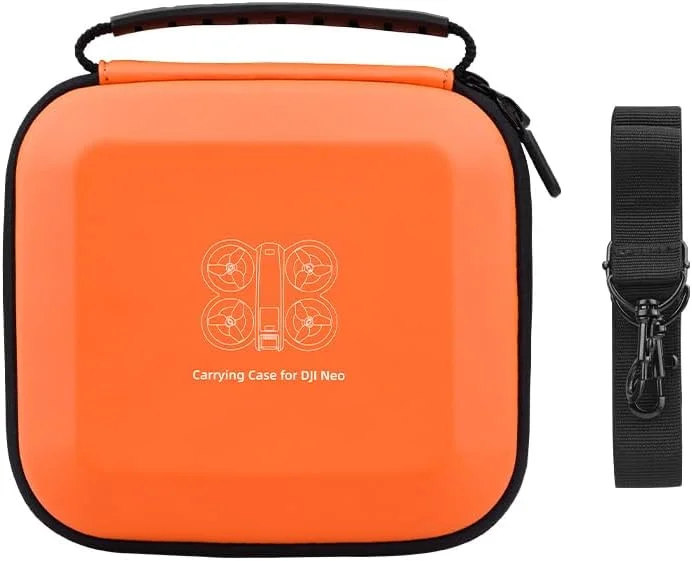 کیف حمل برای DJI Neo، کیف شانه ای کوچک چرمی PU قابل حمل برای پهپاد DJI Neo و لوازم جانبی باتری (نارنجی)