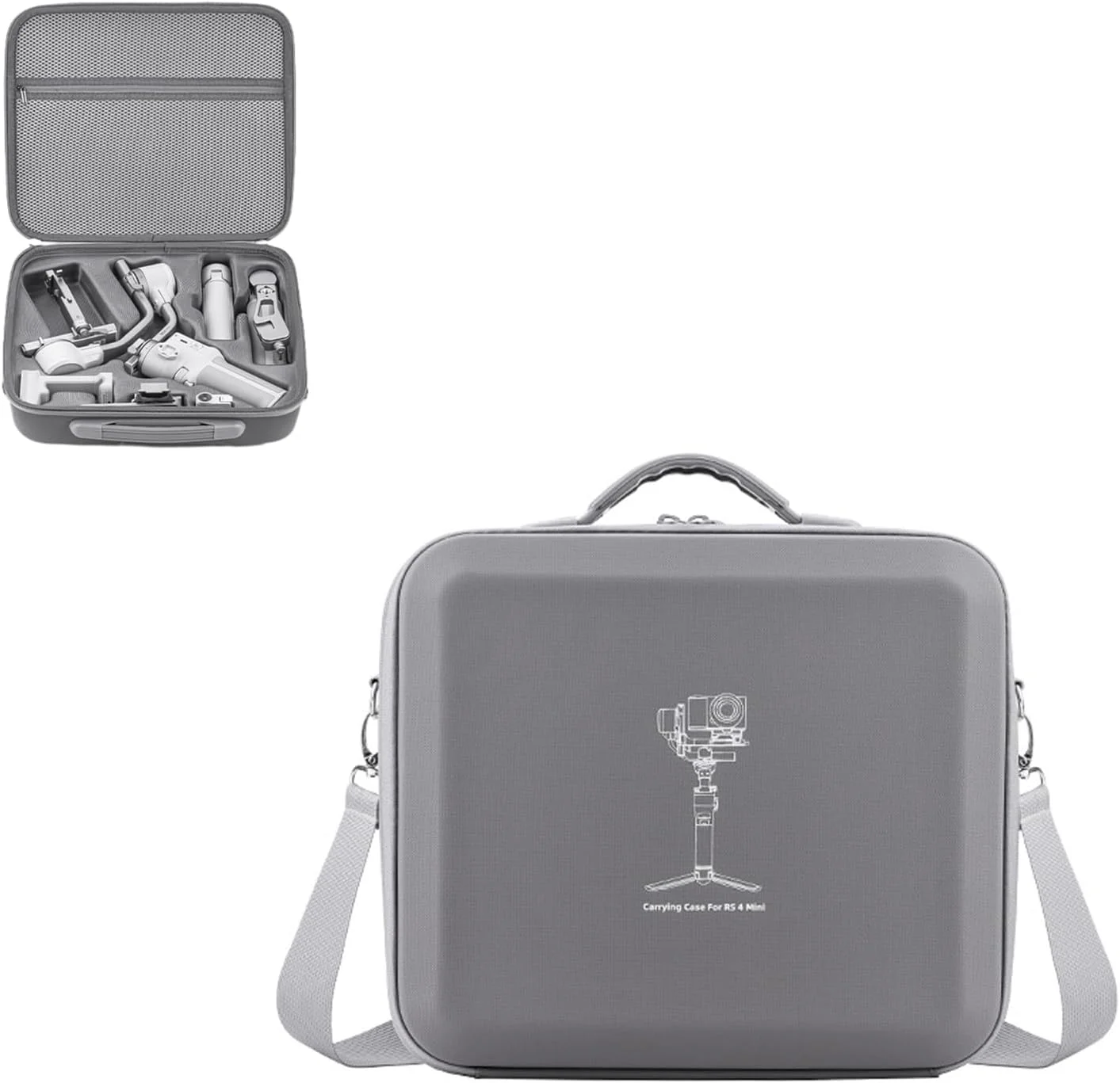 کیف حمل برای گیمبال دستی کوچک RS4 و لوازم جانبی، کیف نگهداری قابل حمل ضد آب با بند شانه