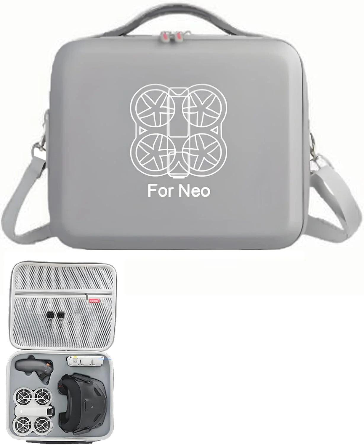 کیف حمل برای کمبو DJI Neo Motion Fly More، مناسب برای نگهداری پهپاد Neo، RC Motion 3، Goggles N3، هاب شارژ باتری، لوازم جانبی ملخ یدکی