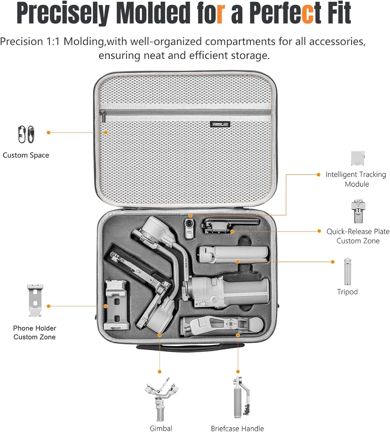 کیف حمل مینی RS 4، کیف نگهداری چرمی PU قابل حمل، کیف شانه ای مسافرتی برای گیمبال استابلایزر DJI Ronin RS4 Mini و لوازم جانبی
