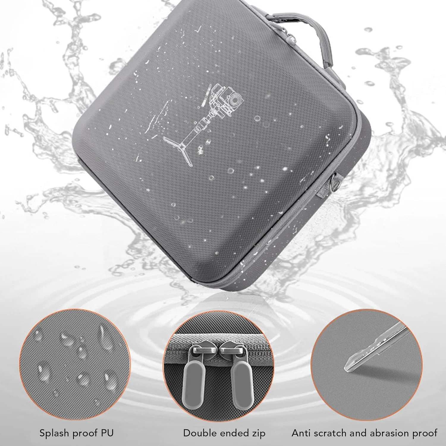 کیف حمل برای گیمبال دستی کوچک RS4 و لوازم جانبی، کیف نگهداری قابل حمل ضد آب با بند شانه کیف حمل برای گیمبال دستی کوچک RS4 و لوازم جانبی، کیف نگهداری قابل حمل ضد آب با بند شانه