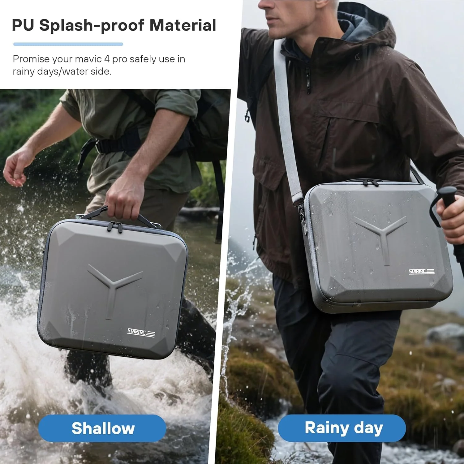 کیف حمل Mavic 4 Pro، کیف چرمی PU قابل حمل با بند شانه برای DJI Mavic 4 Pro سازگار با کنترلر RC 2/RC Pro 2 (برای کنترلر RC Pro2)