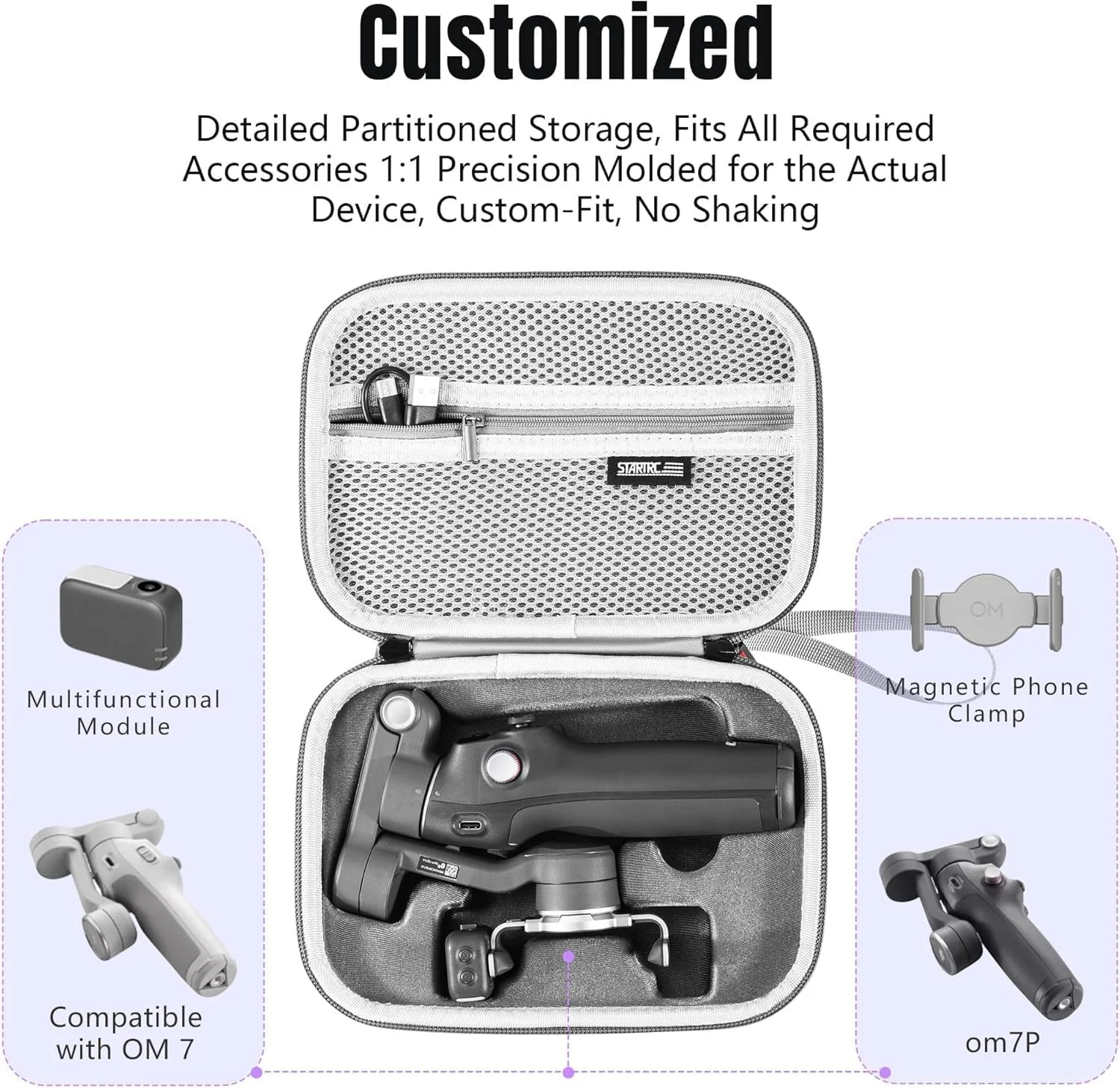 کیف حمل سخت برای DJI Osmo Mobile 7/7P، ضد آب، ضد ضربه، کیف شانه ای و دستی قابل حمل 2 در 1 برای تثبیت کننده گیمبال DJI OM 7