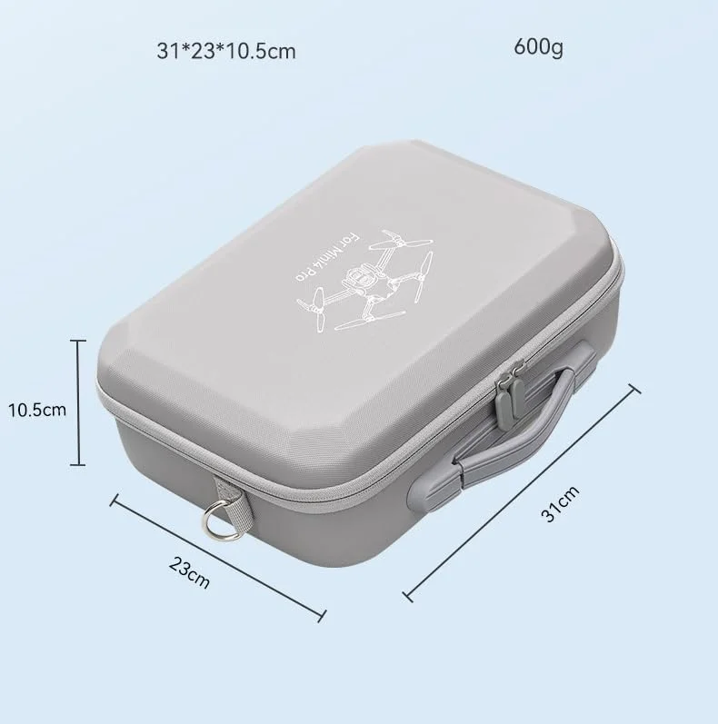 کیف حمل چرمی PU با ظرفیت بالا برای DJI Mini 4 Pro Fly More Combo، مناسب برای کوادکوپتر و لوازم جانبی کیت کنترلر RC2 (خاکستری)