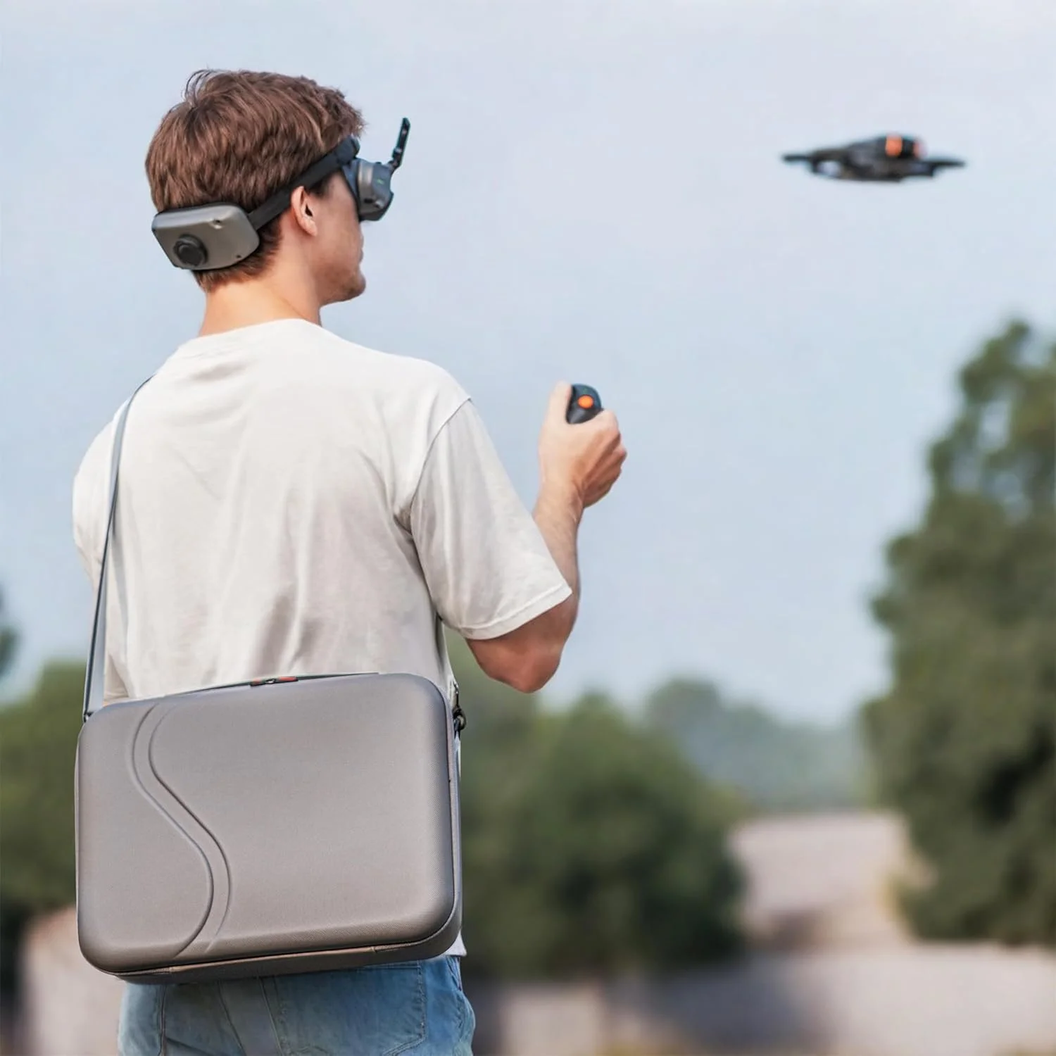 کیف حمل برای DJI Avata 2، مناسب برای Fly More Combo با Goggles 3 RC Motion 3 و لوازم جانبی، کیف مسافرتی قابل حمل با ظرفیت بزرگ و محافظت کامل به همراه بند شانه، طراحی ضد آب