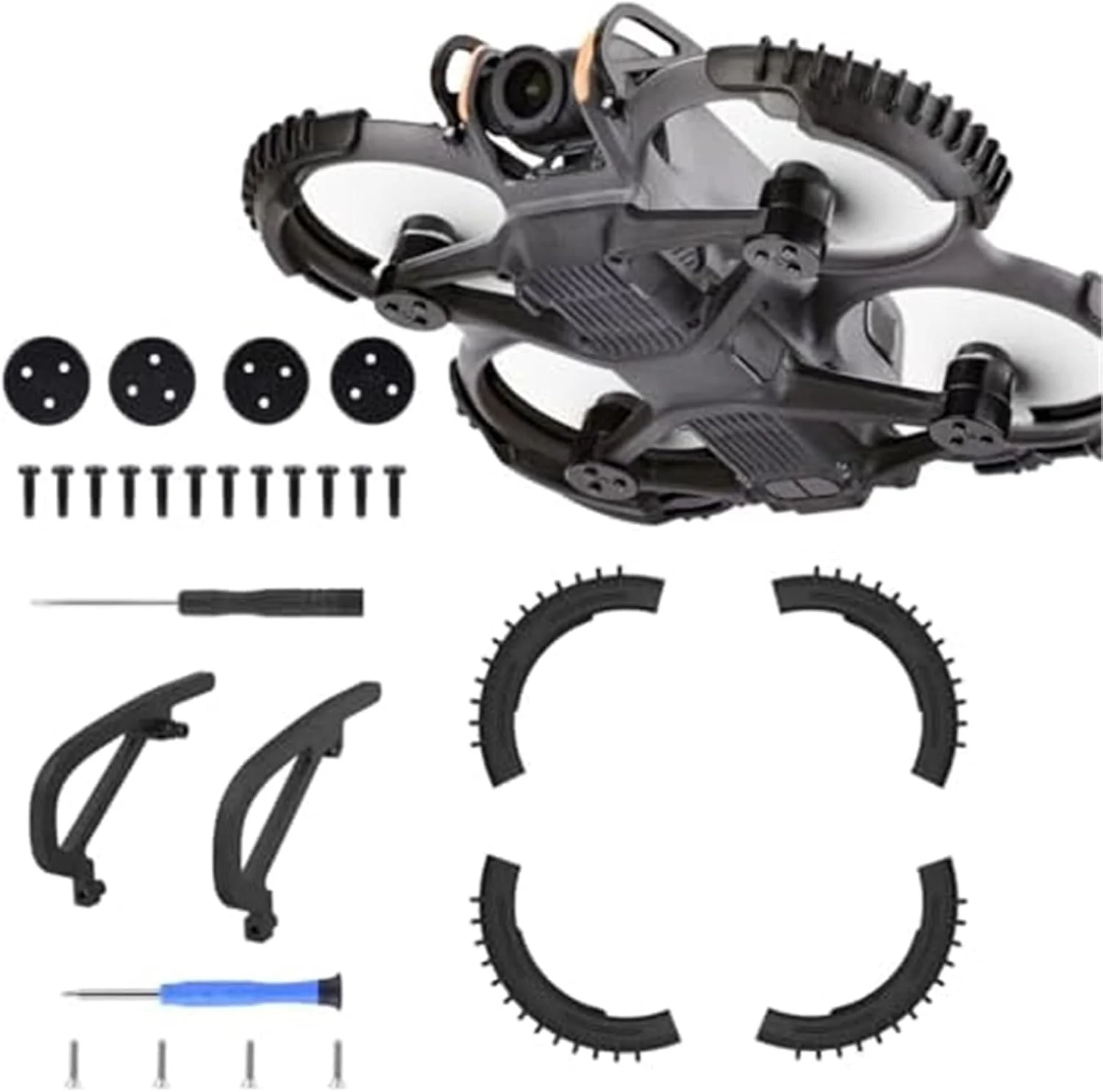 کیت محافظت، برای DJI، 2 محافظ ضربه گیر گیمبال PTZ + 2 محافظ پروانه + 2 محافظ موتور آلومینیومی ضد گرد و غبار (قرمز) محافظ پروانه پهپاد (مشکی)