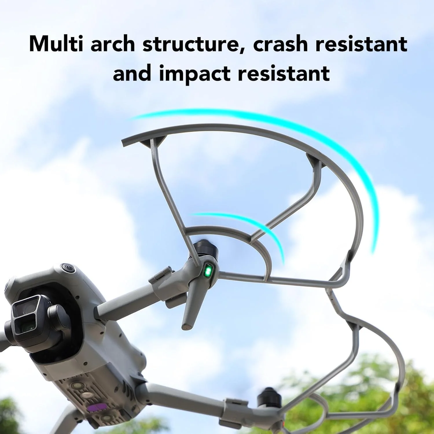 محافظ ملخ پهپاد بسته 4 عددی ضربه گیر تیغه ملخ با جذب شوک محافظ پلاستیکی سبک وزن برای Air 3S/3 با تقویت بازوی پشتیبانی مثلثی ملخ موثر