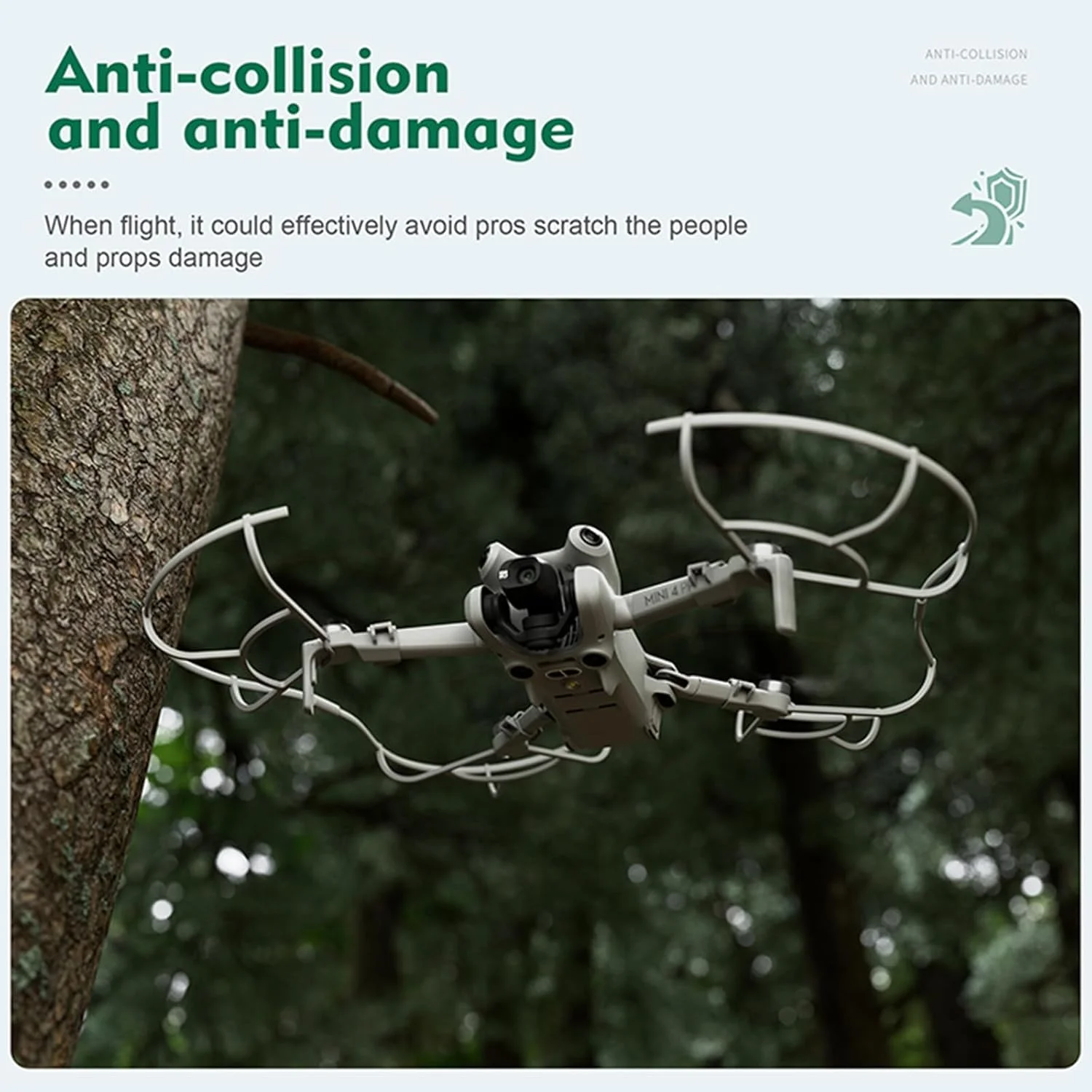 محافظ پروانه SKEIDO برای پهپاد DJI Mini 4 Pro، محافظ 360 درجه پروانه، قاب محافظ پروانه با رهاسازی سریع، محافظ تیغه ضد برخورد، لوازم جانبی ایمنی برای DJI Mini 4 Pro