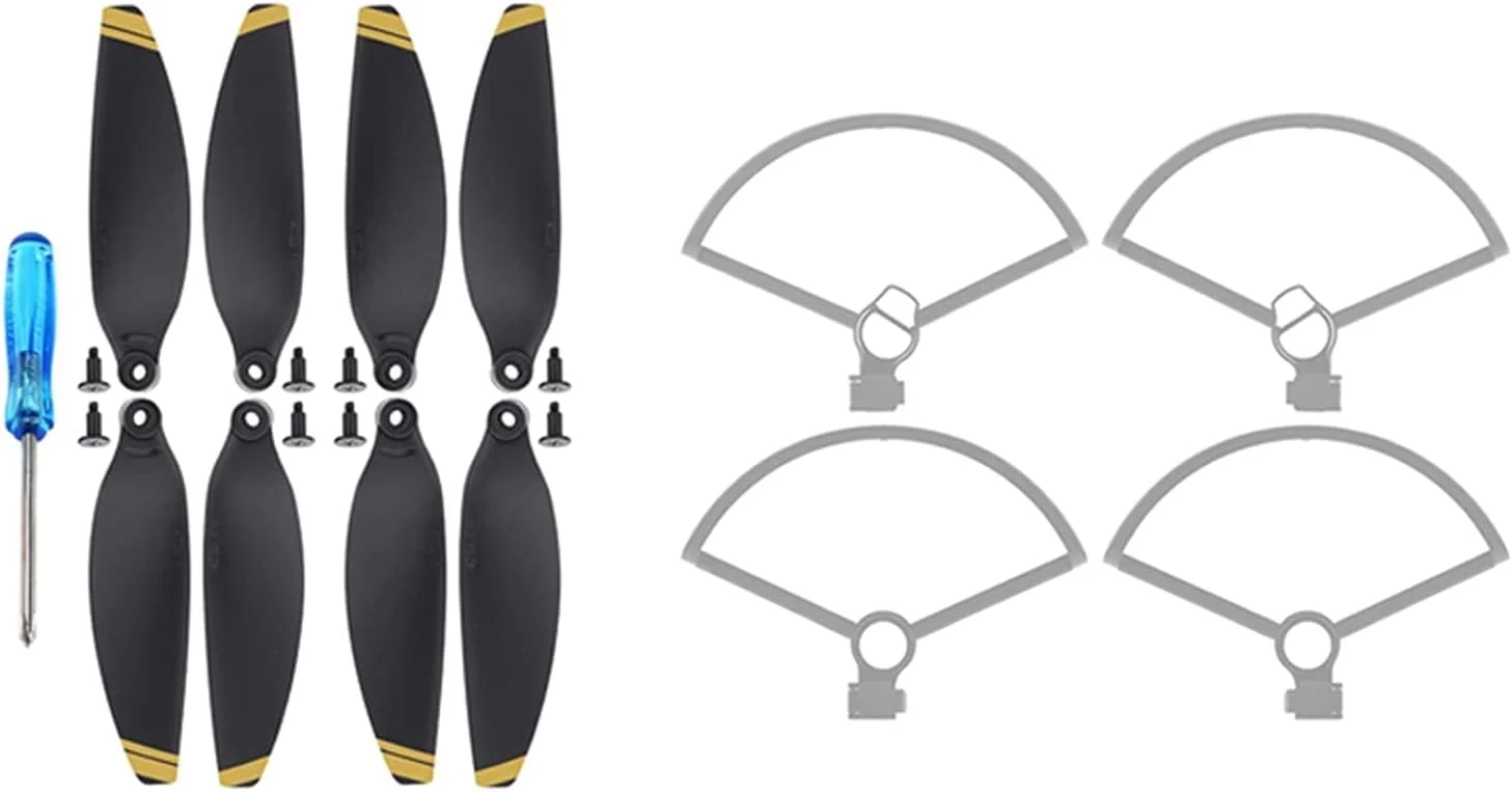 محافظ پروانه 4 عددی، لوازم جانبی پهپاد، محافظ تیغه، ملخ، پیچ بال، روکش محافظ رهاسازی سریع، مناسب برای پهپاد های MINI (باندل C طلایی)
