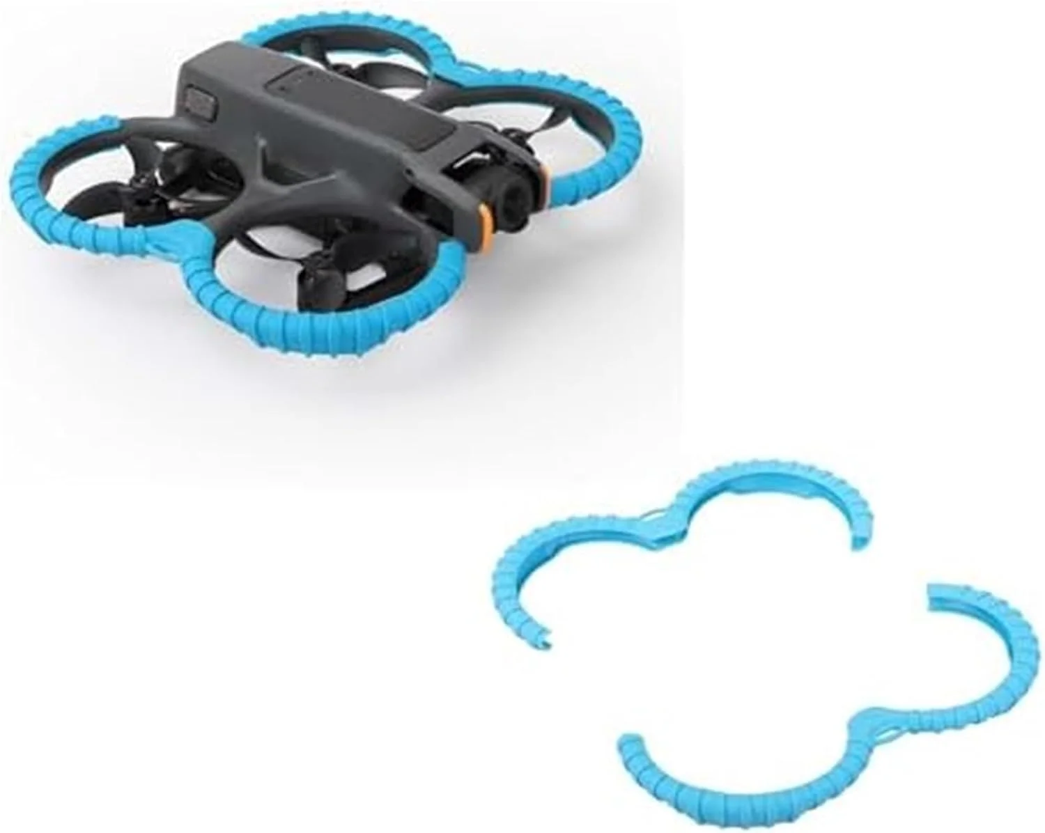 حلقه محافظ ضربه گیر، برای DJI، AVATA 2، محافظ ملخ، طراحی ضد ضربه و ضد خش، پوشش (مشکی) محافظ ملخ پهپاد (آبی)