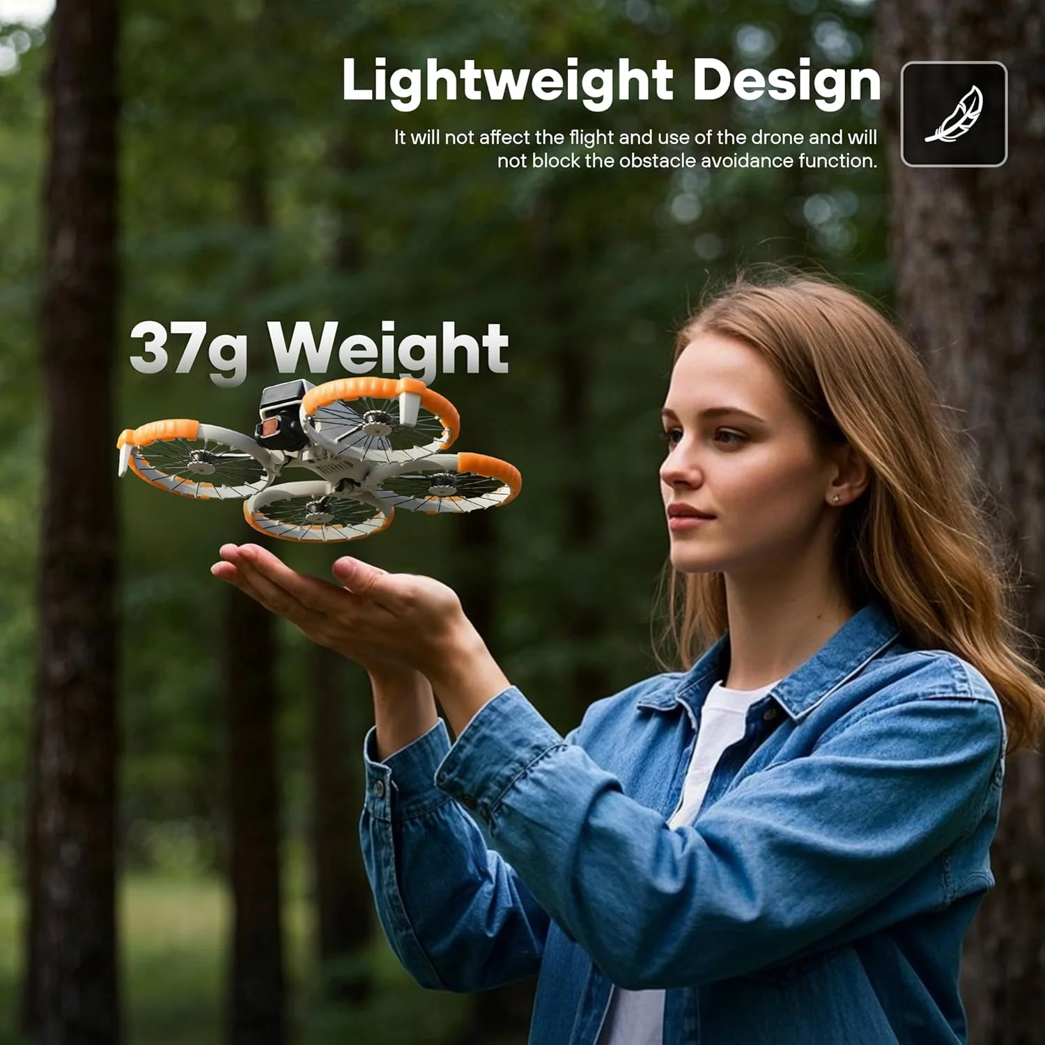 محافظ پروانه برای لوازم جانبی پهپاد Dji Flip، حلقه محافظ برخورد قاب پروانه برای Dji Flip (نارنجی فلورسنت)