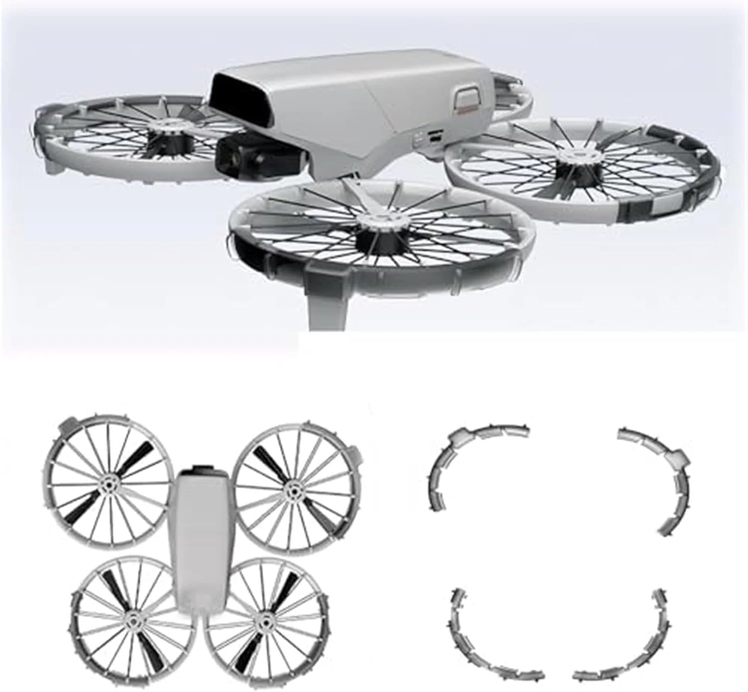 محافظ پروانه، برای فلیپ، محافظ پروانه TPU، حلقه ضربه گیر محافظ، پوشش ضد برخورد پروانه (مشکی) محافظ پروانه پهپاد (مشکی)