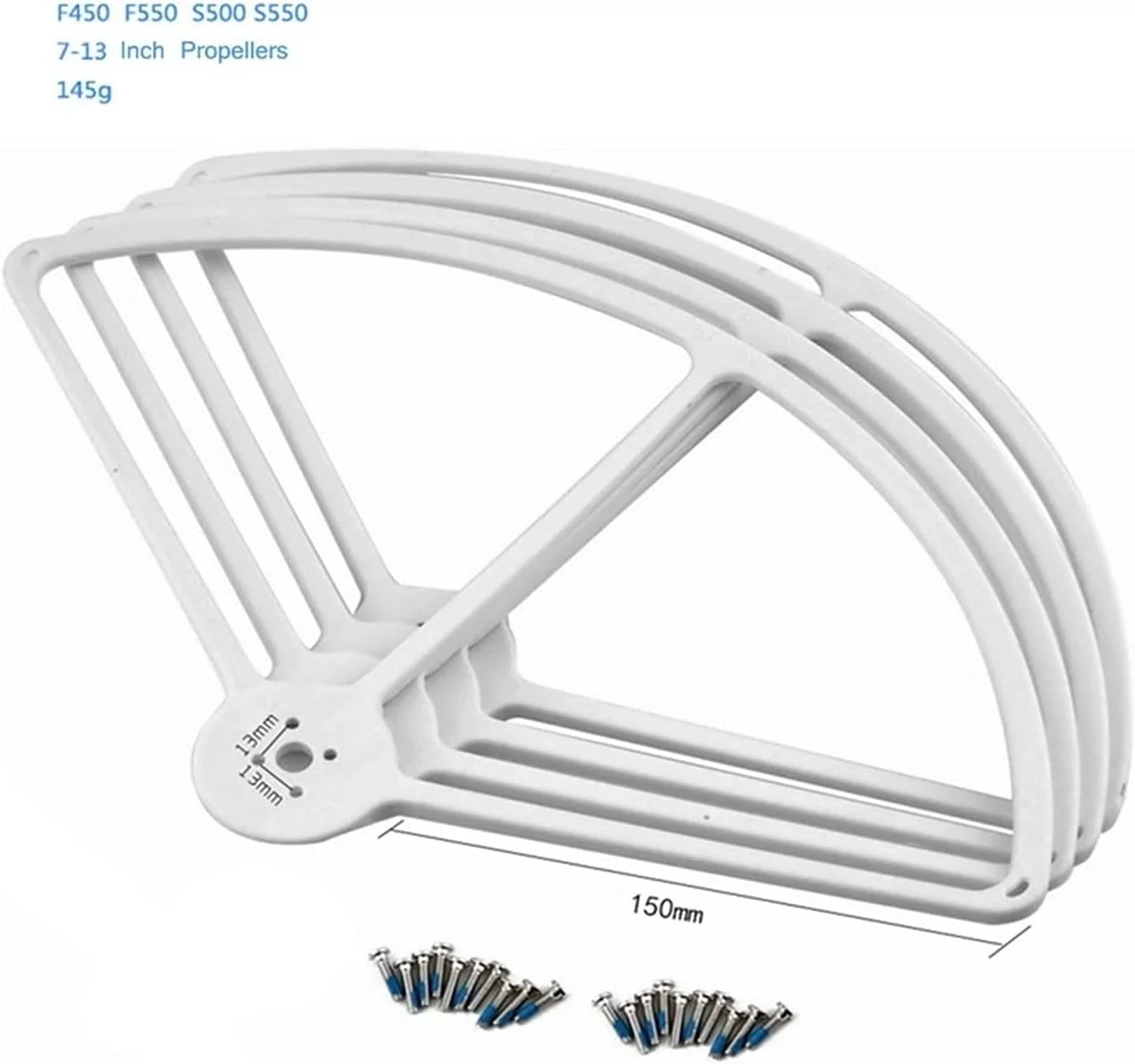 محافظ ملخ F450 F550 مناسب ملخ های 7-13 اینچی، محافظ 4 محور DIY کوادکوپتر، محافظ ملخ 1045، مناسب برای Eachine، S500 S550 هلیکوپتر RC Drone