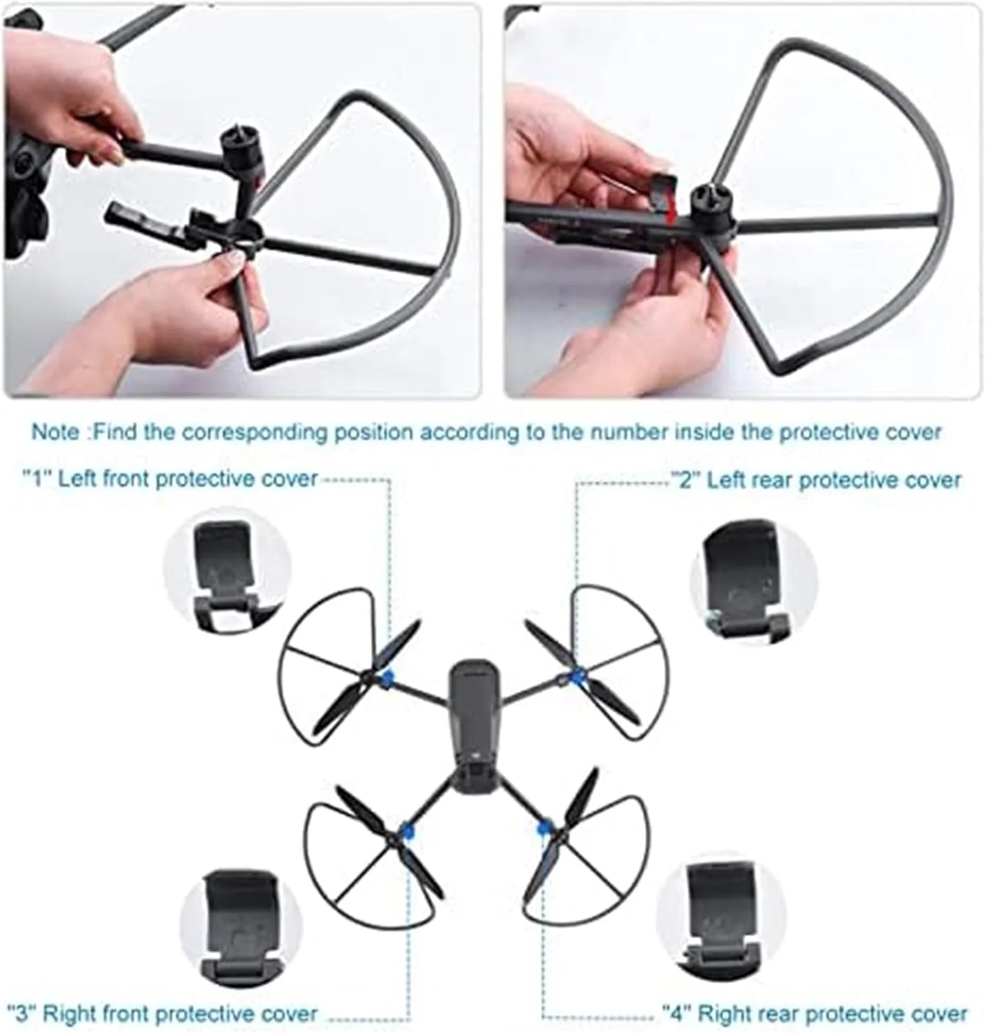 محافظ ملخ برای Mavic 3، پایه لندینگ گیر 2 در 1 با پایه افزایش ارتفاع + برای DJI، برای محافظ ملخ پهپاد