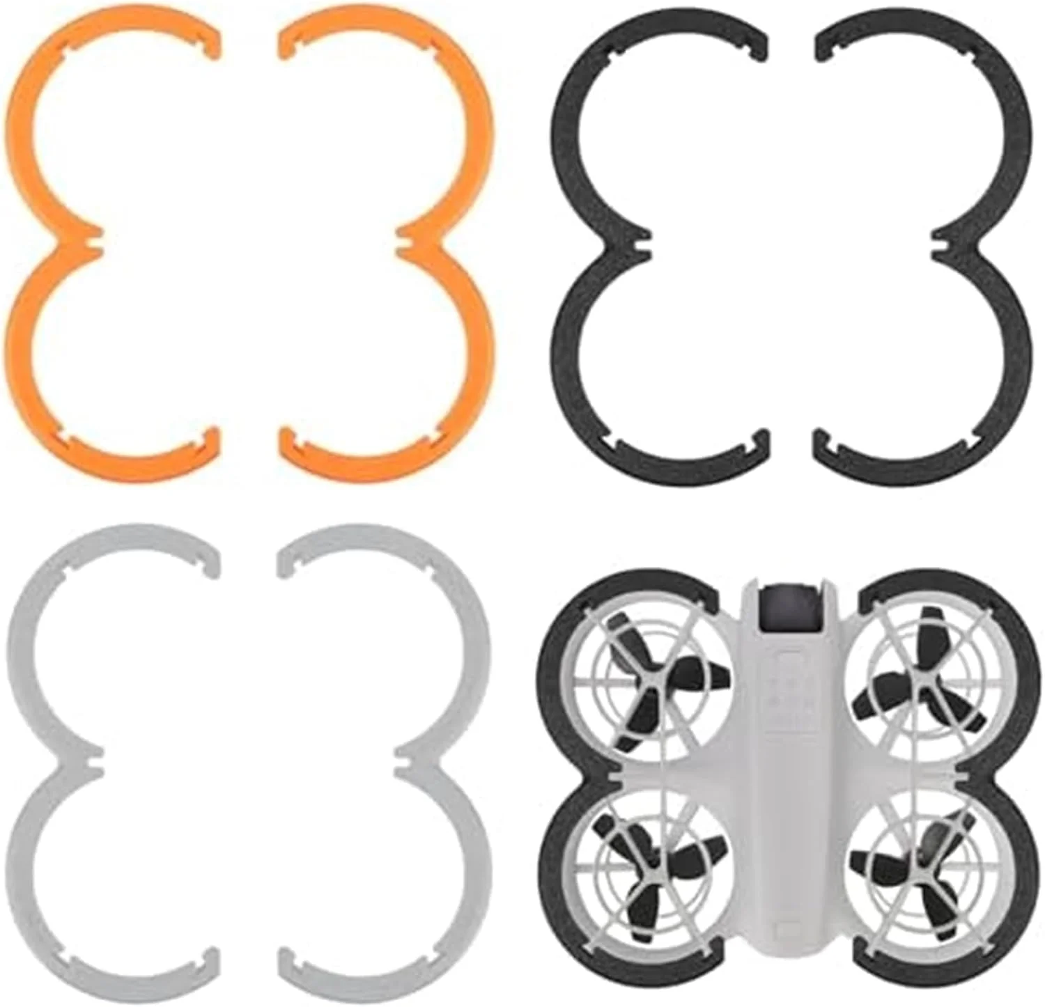 حلقه سپر ضد برخورد پروانه، پوشش محافظ پره سازگار، برای DJI، لوازم جانبی پهپاد NEO، نوارهای جذب شوک مقاوم در برابر خراش (مشکی) محافظ پروانه پهپاد (مشکی)