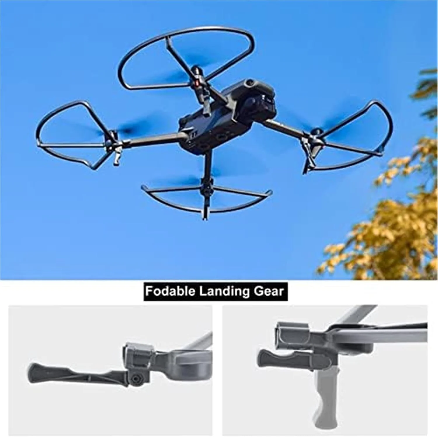 محافظ ملخ برای Mavic 3، پایه لندینگ گیر 2 در 1 با پایه افزایش ارتفاع + برای DJI، برای محافظ ملخ پهپاد