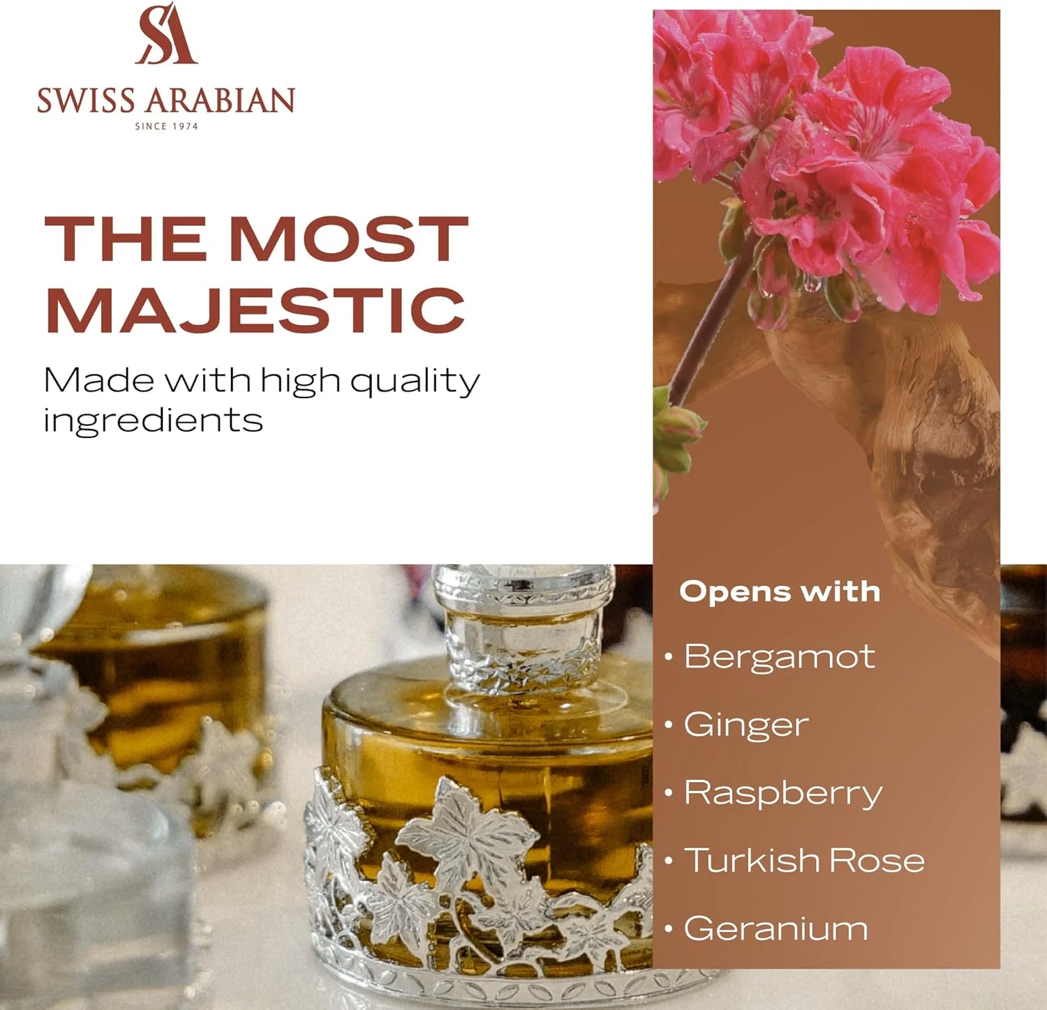 روغن عطر رز مالاکی Swiss Arabian، مناسب برای آقایان و بانوان، 25 میلی لیتر