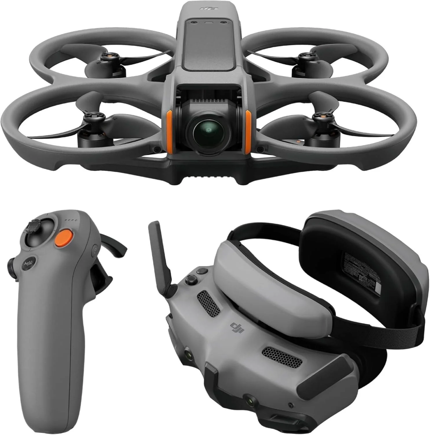 DJI Avata 2 Fly More Combo (1 باتری)، پهپاد FPV با دوربین 4K، محافظ ملخ داخلی، عینک Goggles 3 و RC Motion 3 شامل می شود، نسخه MOIAT تایید شده - نسخه امارات