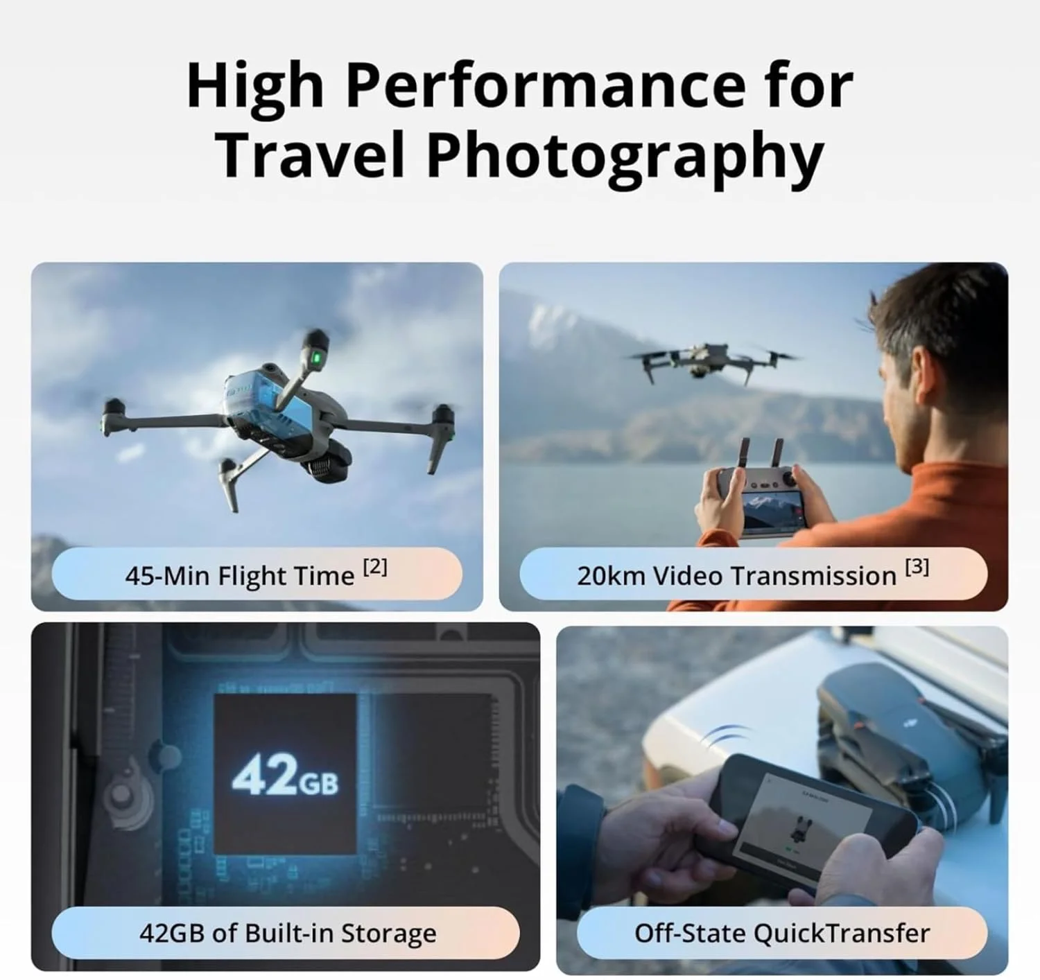 DJI Air 3S Fly More Combo (DJI RC 2)، با دوربین زاویه باز CMOS 1 اینچی و تله متوسط، 4K/60fps، حسگر همه جهته و 3 باتری، دارای گواهی MOIAT - نسخه امارات متحده عربی با پشتیبانی رسمی