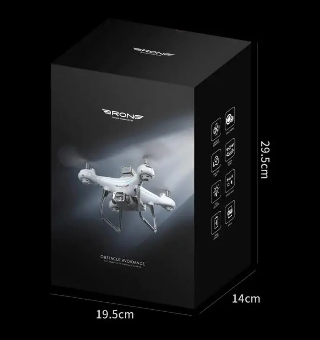 پهپاد دوربین دار حرفه ای با چراغ های راهنمایی LED، نقره ای و آبی